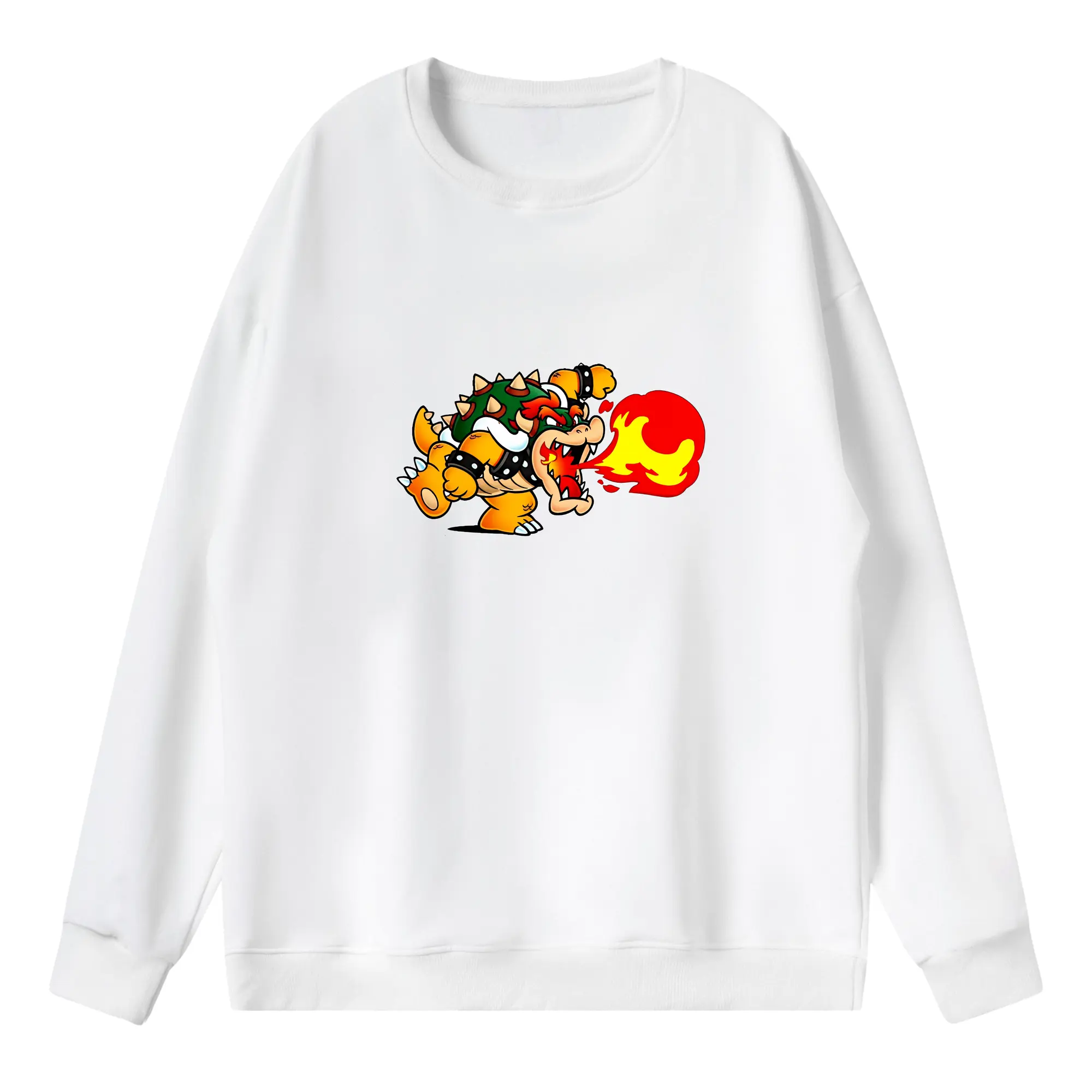 マリオ グッズ クッパ - 薄手 クルーネック スウェット 裏毛260g · ポリエステル 春秋向け カジュアル 男女兼用 · トレーナー デイリー スポーツ 散歩に最適