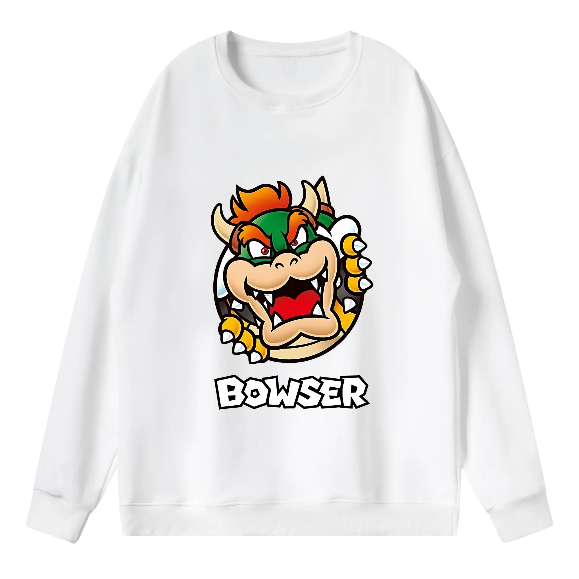 マリオ グッズ クッパ - 薄手 クルーネック スウェット 裏毛260g · ポリエステル 春秋向け カジュアル 男女兼用 · トレーナー デイリー スポーツ 散歩に最適