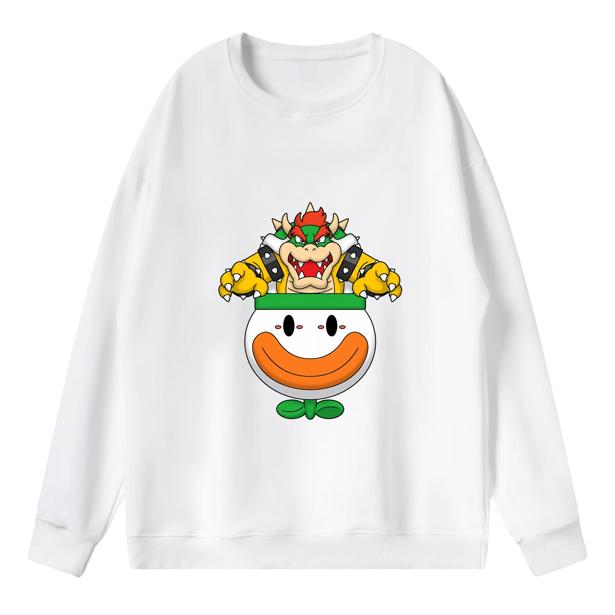 マリオ グッズ クッパ - 薄手 クルーネック スウェット 裏毛260g · ポリエステル 春秋向け カジュアル 男女兼用 · トレーナー デイリー スポーツ 散歩に最適