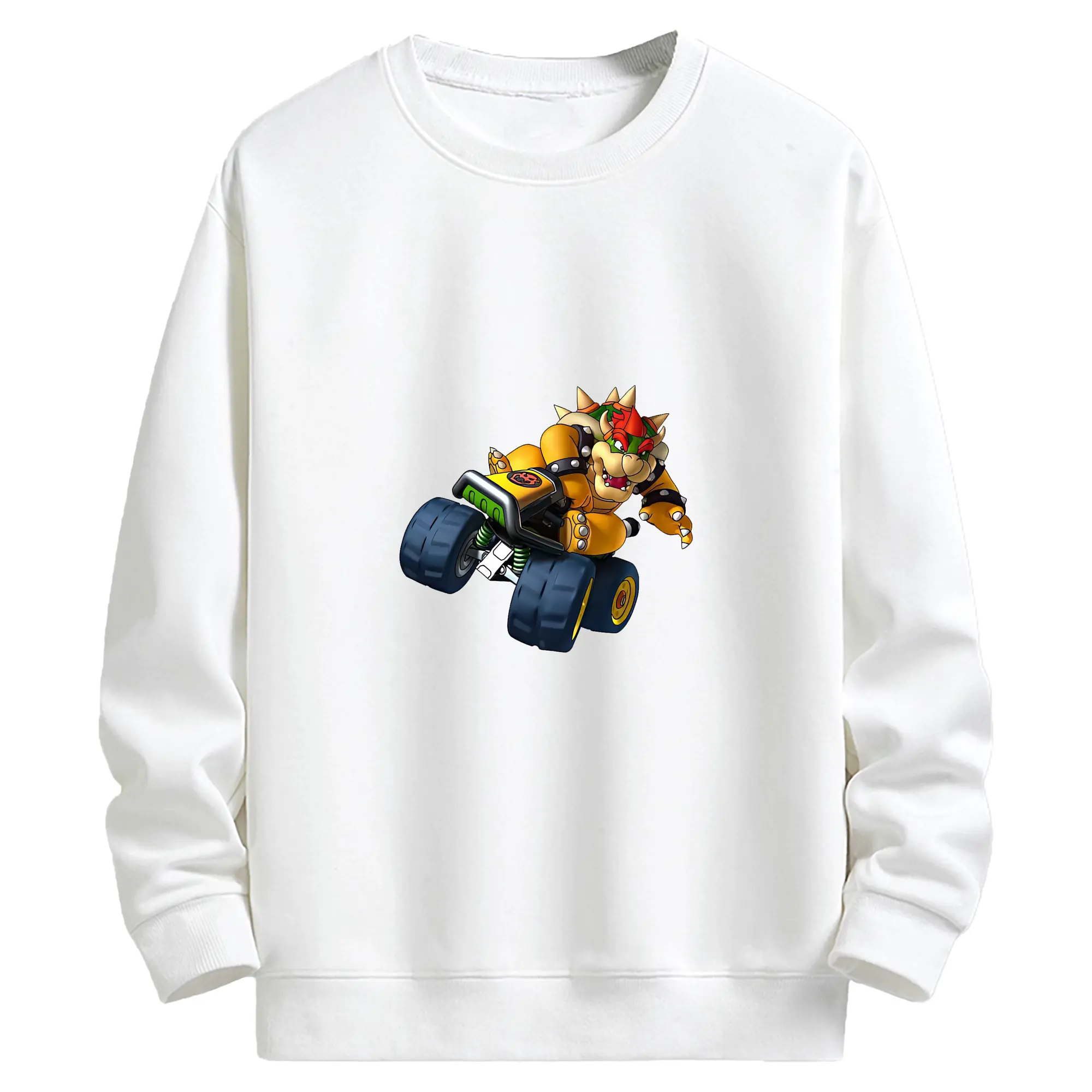 マリオ グッズ クッパ - キッズ クルーネックスウェットシャツ ・ フロントプリント ・ 綿80％ ポリエステル20％ ・ 快適 通学 スポーツ 日常使い お散歩用