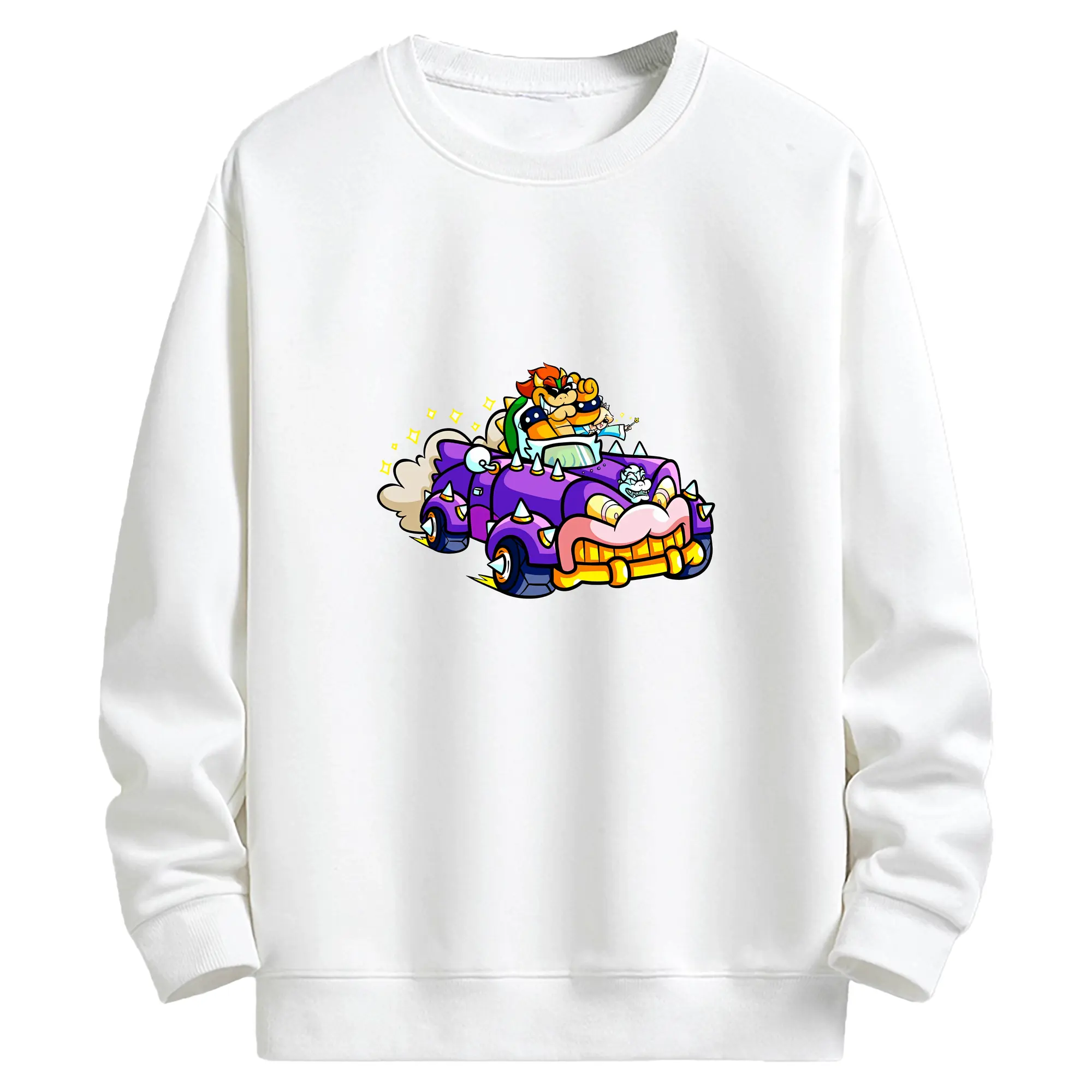 マリオ グッズ クッパ - キッズ クルーネックスウェットシャツ ・ フロントプリント ・ 綿80％ ポリエステル20％ ・ 快適 通学 スポーツ 日常使い お散歩用