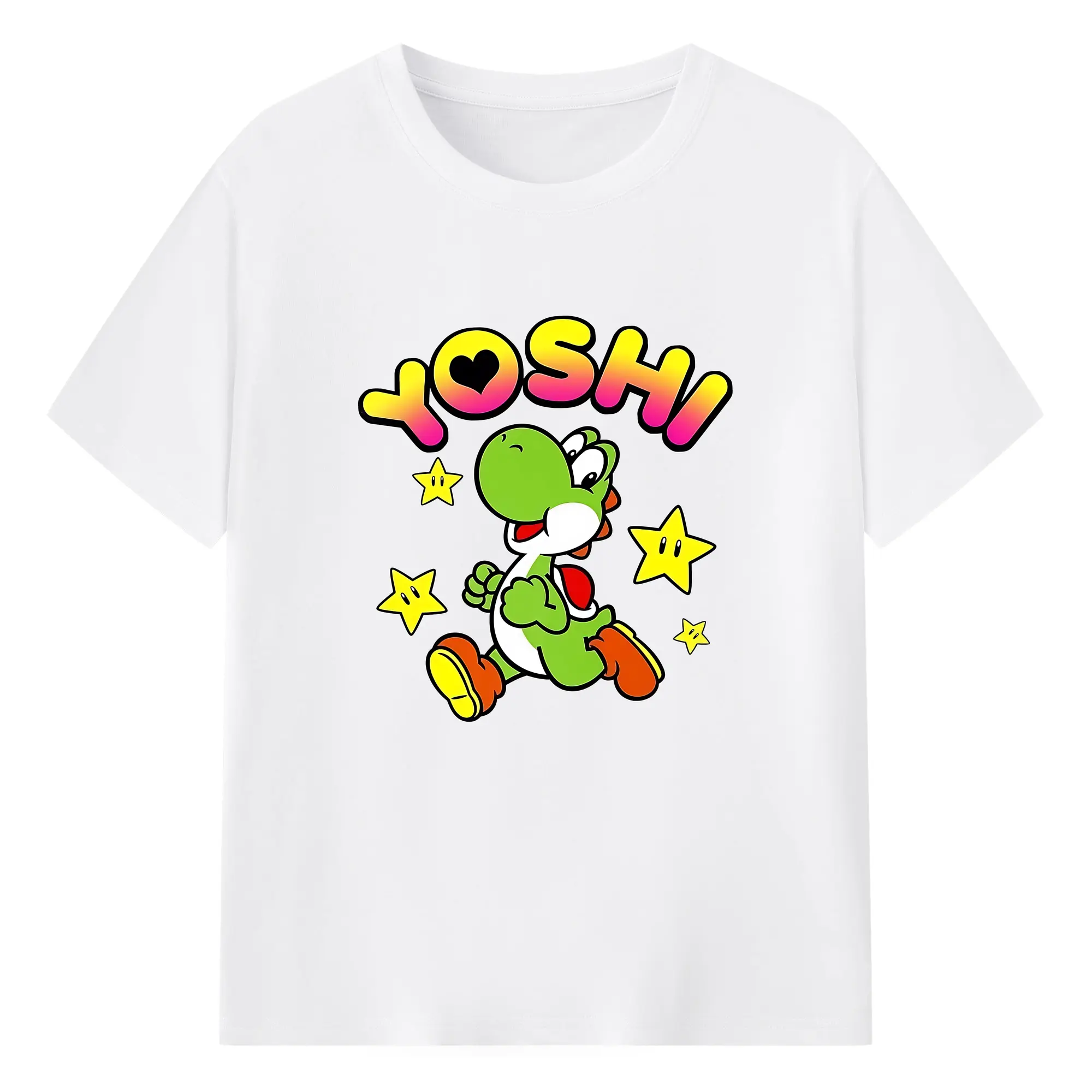 マリオ グッズ ヨッシー - 綿100％ 半袖Tシャツ ・ フロントプリント ・ 快適 通気性 ・ 日常使い 散歩 スポーツ用