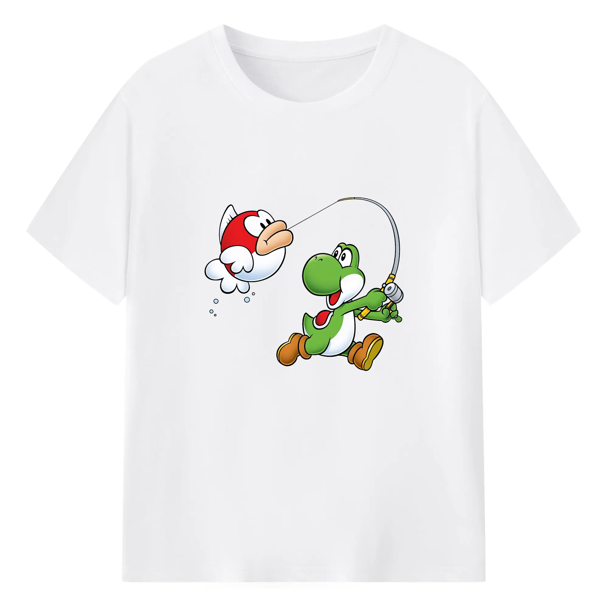 マリオ グッズ ヨッシー - 綿100％ 半袖Tシャツ ・ フロントプリント ・ 快適 通気性 ・ 日常使い 散歩 スポーツ用