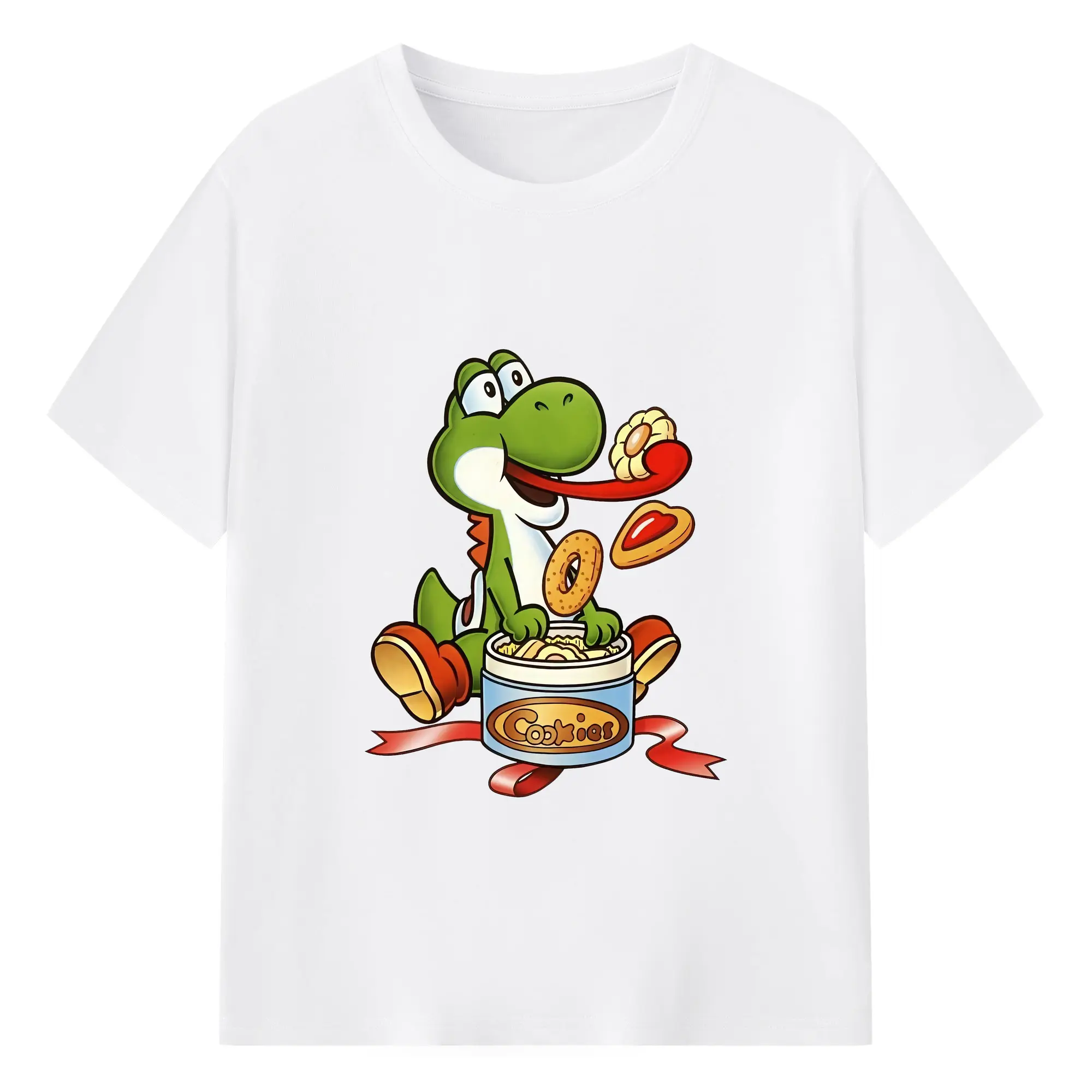 マリオ グッズ ヨッシー - 綿100％ 半袖Tシャツ ・ フロントプリント ・ 快適 通気性 ・ 日常使い 散歩 スポーツ用