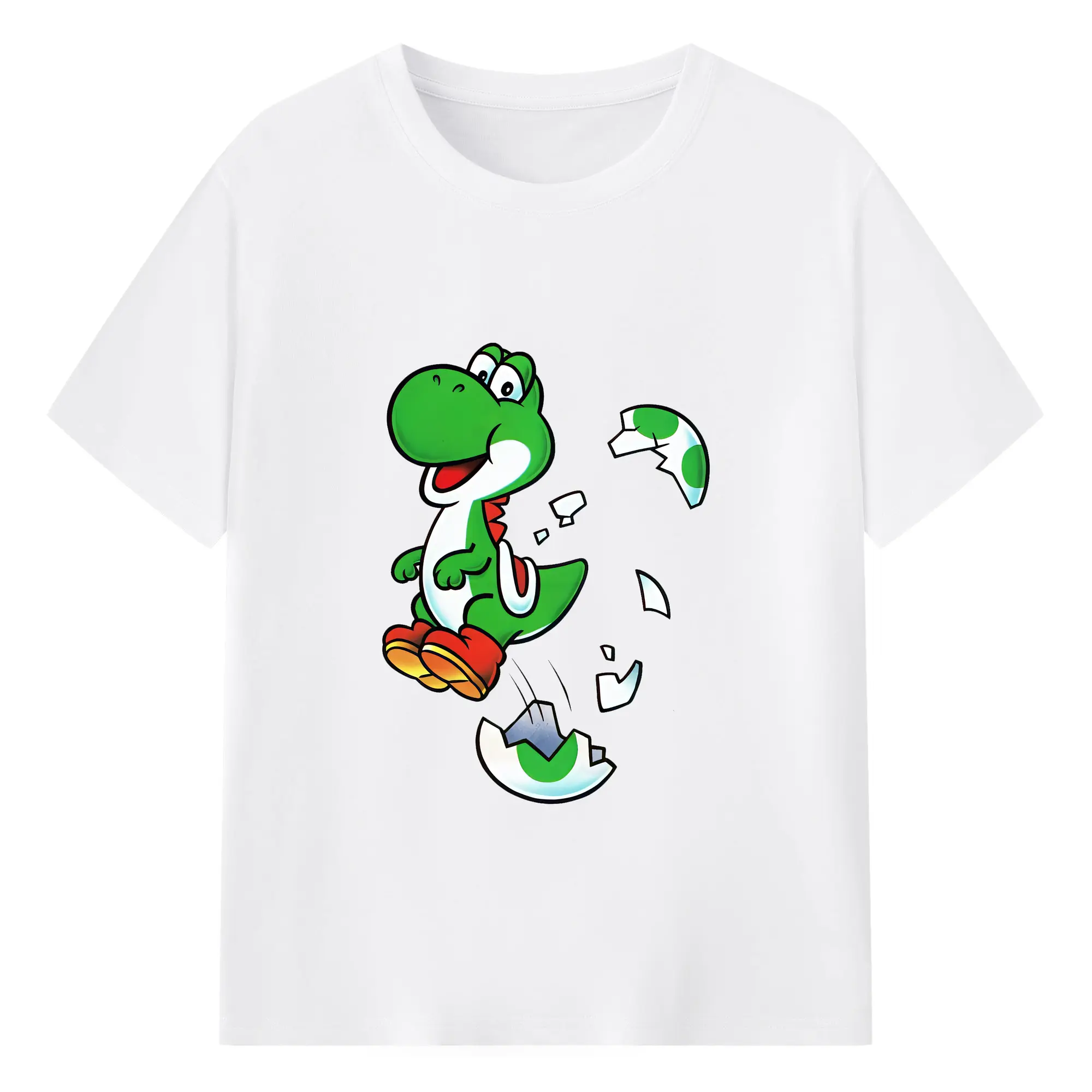 マリオ グッズ ヨッシー - 綿100％ 半袖Tシャツ ・ フロントプリント ・ 快適 通気性 ・ 日常使い 散歩 スポーツ用