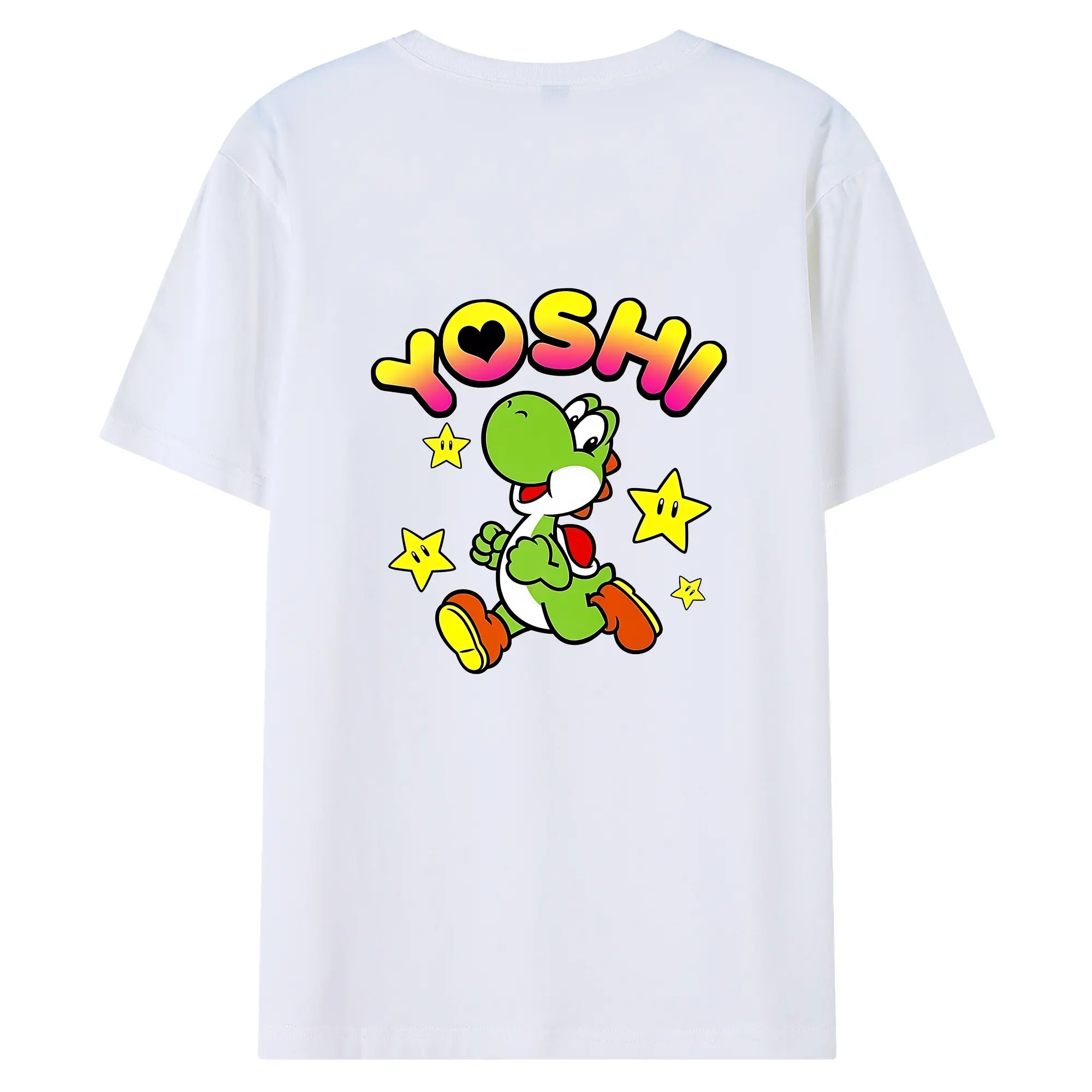 マリオ グッズ ヨッシー - 綿100％ 半袖Tシャツ ・ バックプリント ・ 快適 通気性 ・ 日常使い 散歩 スポーツ用