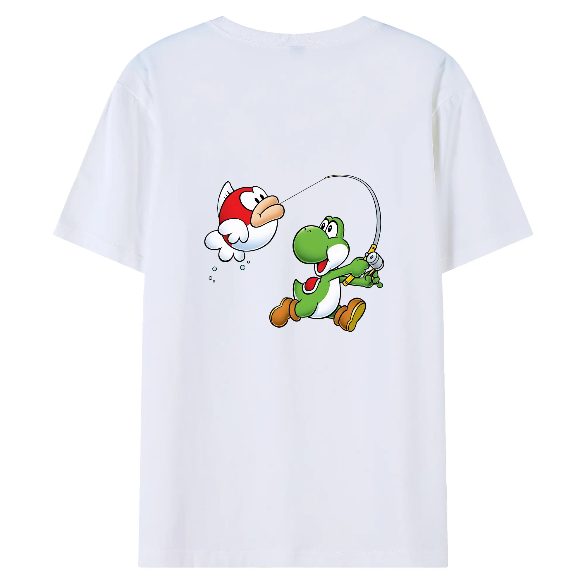マリオ グッズ ヨッシー - 綿100％ 半袖Tシャツ ・ バックプリント ・ 快適 通気性 ・ 日常使い 散歩 スポーツ用