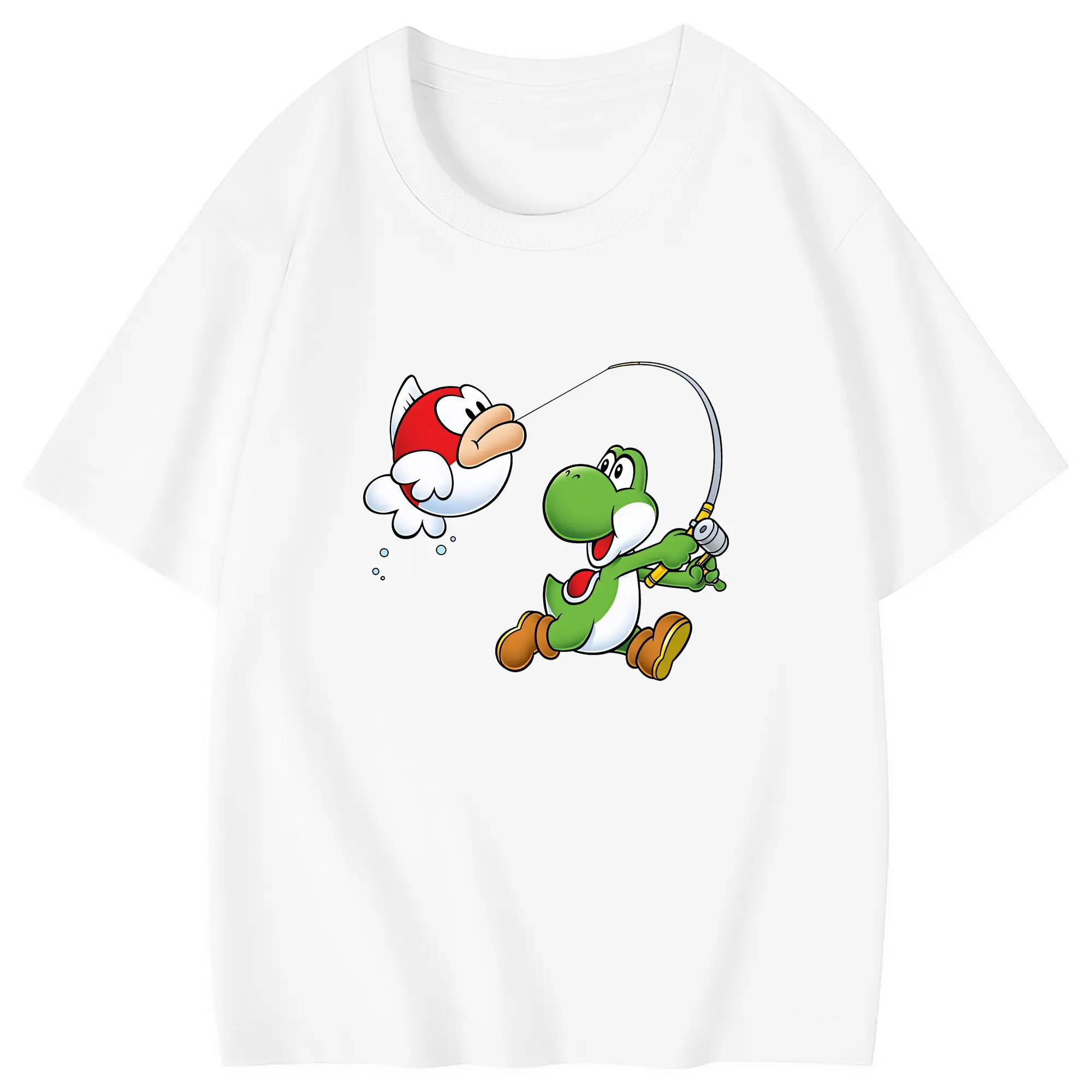 マリオ グッズ ヨッシー - 綿100％ キッズTシャツ ・ フロントプリント ・ 快適 通気性 ・ スポーツ カジュアル 散歩用