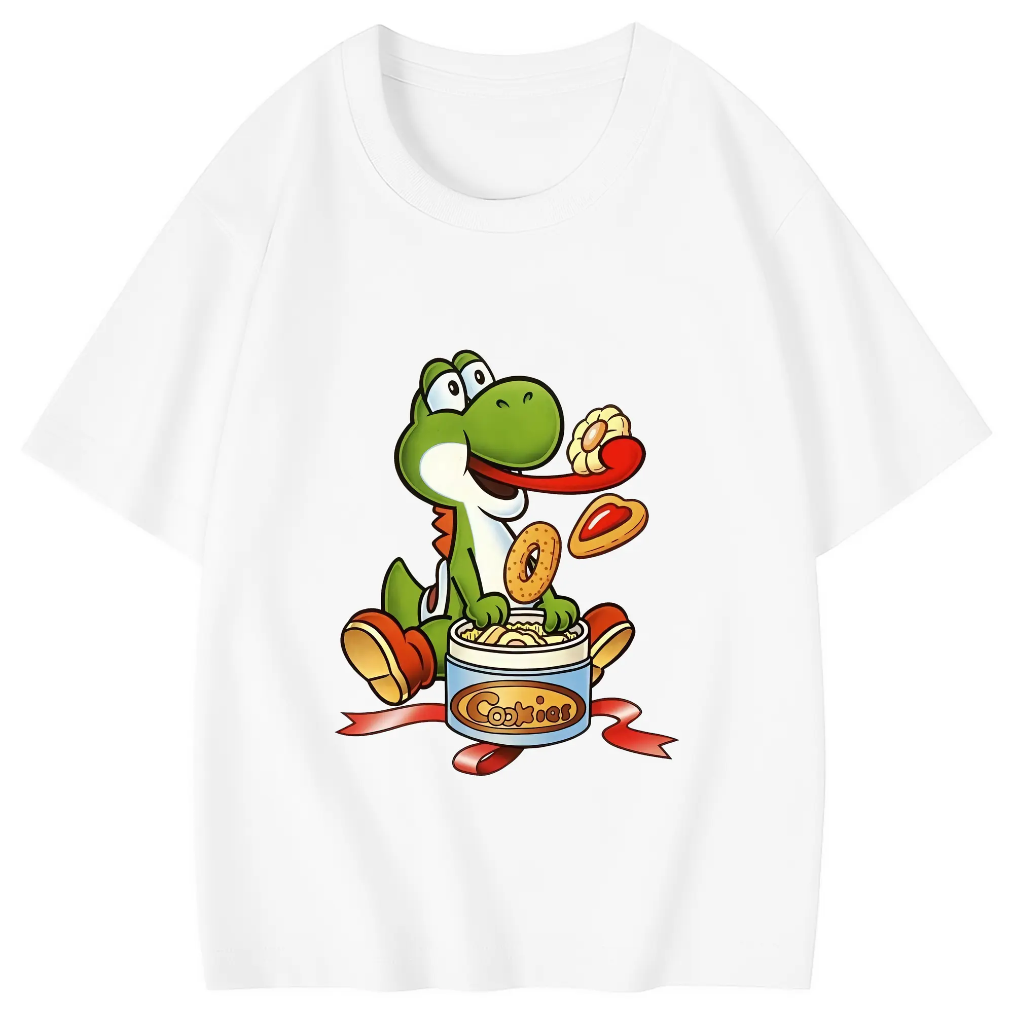 マリオ グッズ ヨッシー - 綿100％ キッズTシャツ ・ フロントプリント ・ 快適 通気性 ・ スポーツ カジュアル 散歩用