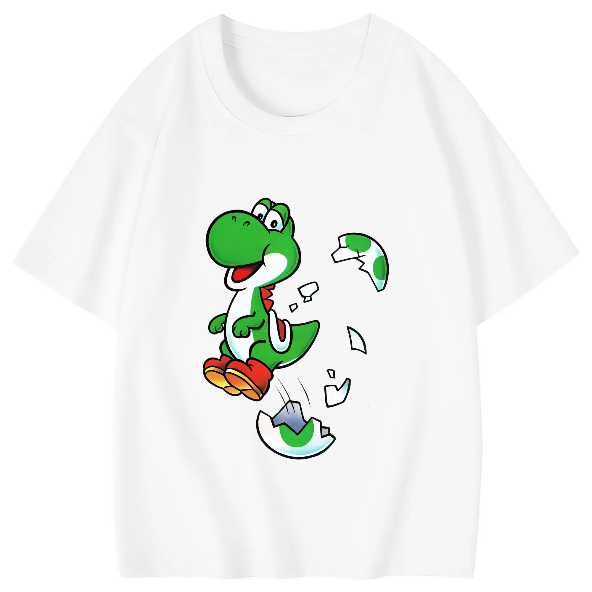 マリオ グッズ ヨッシー - 綿100％ キッズTシャツ ・ フロントプリント ・ 快適 通気性 ・ スポーツ カジュアル 散歩用