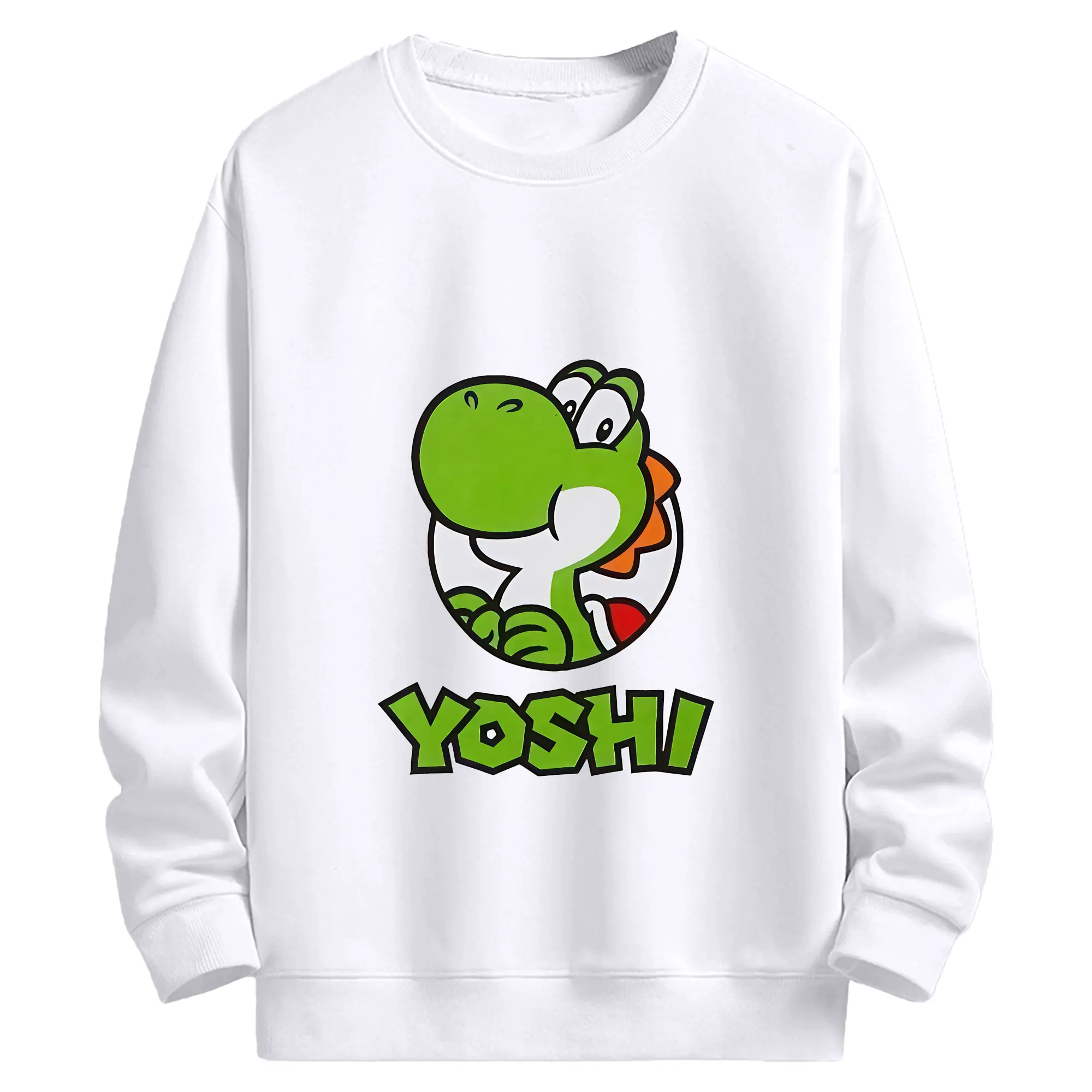 マリオ グッズ ヨッシー - 高品質 クルーネック スウェット ・ コットン59％ ポリエステル41％ ・ ユニセックス 長袖 トレーナー ・ カジュアル デイリー スポーツ 散歩用