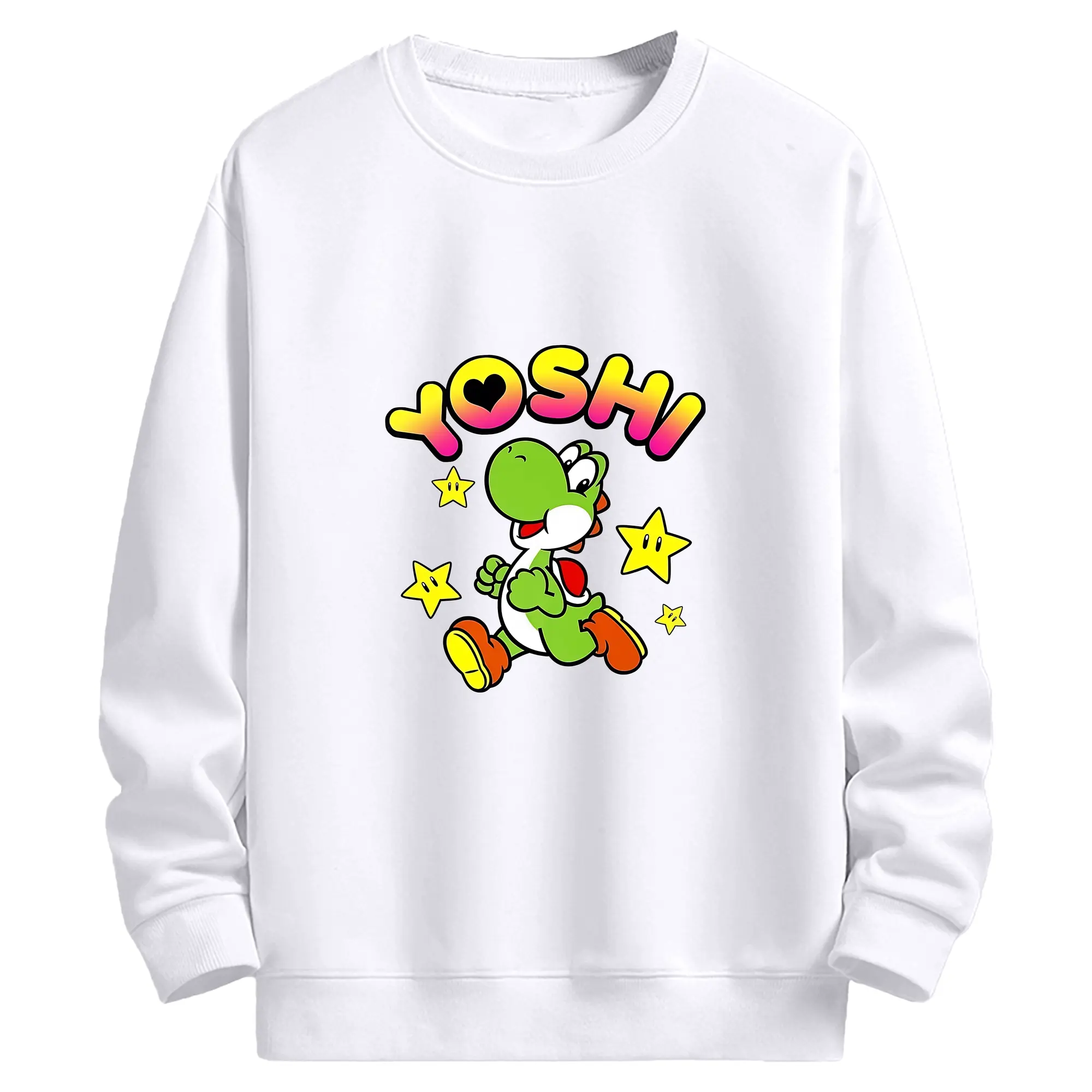 マリオ グッズ ヨッシー - 高品質 クルーネック スウェット ・ コットン59％ ポリエステル41％ ・ ユニセックス 長袖 トレーナー ・ カジュアル デイリー スポーツ 散歩用