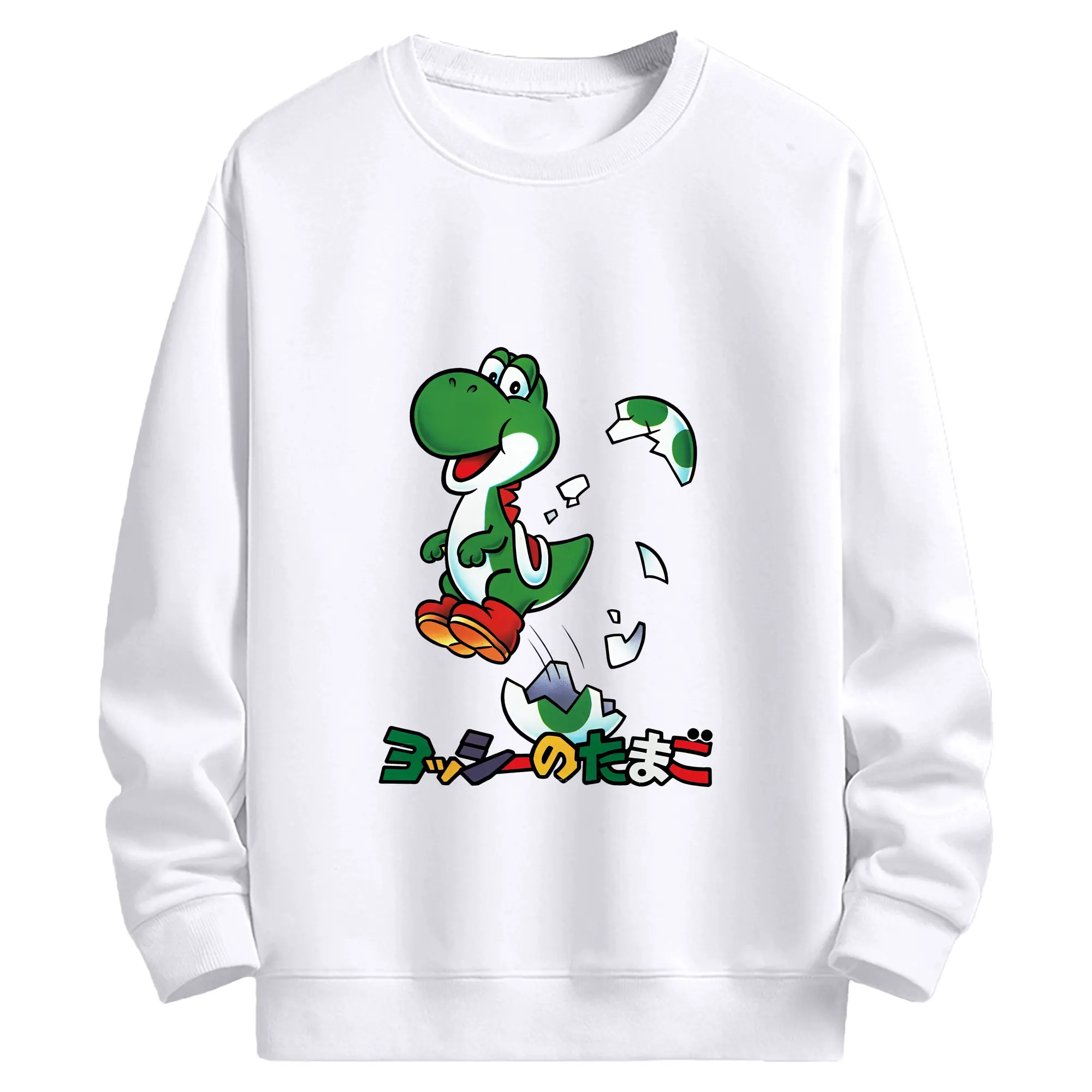 マリオ グッズ ヨッシー - 高品質 クルーネック スウェット ・ コットン59％ ポリエステル41％ ・ ユニセックス 長袖 トレーナー ・ カジュアル デイリー スポーツ 散歩用