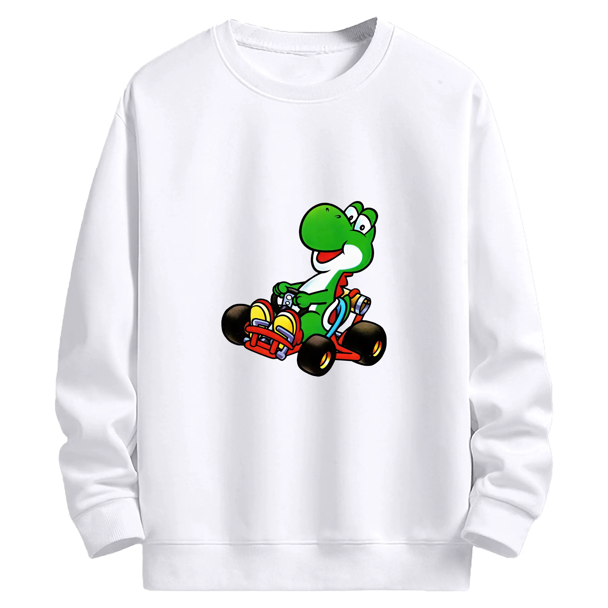 マリオ グッズ ヨッシー - 高品質 クルーネック スウェット ・ コットン59％ ポリエステル41％ ・ ユニセックス 長袖 トレーナー ・ カジュアル デイリー スポーツ 散歩用