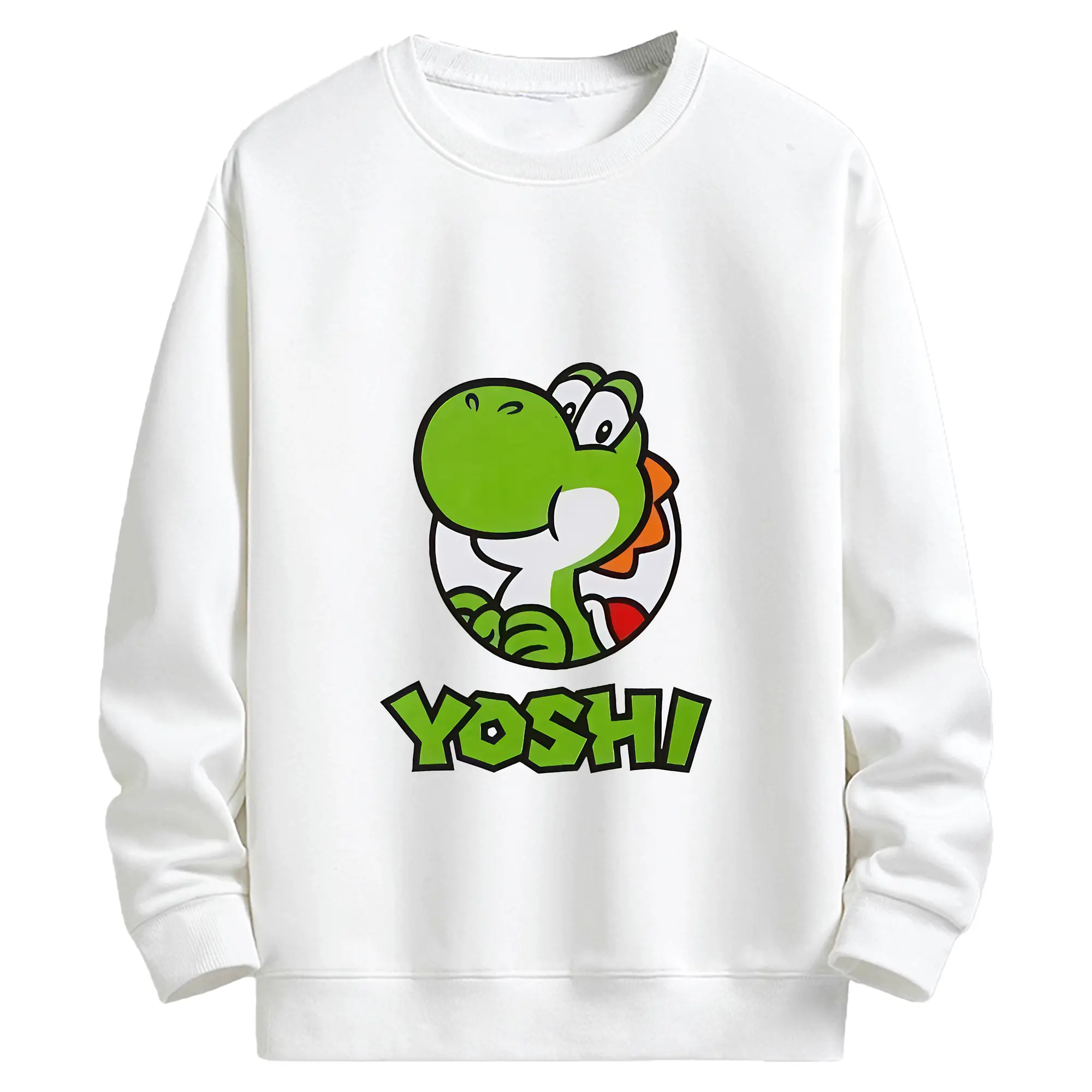 マリオ グッズ ヨッシー - キッズ クルーネックスウェットシャツ ・ フロントプリント ・ 綿80％ ポリエステル20％ ・ 快適 通学 スポーツ 日常使い お散歩用