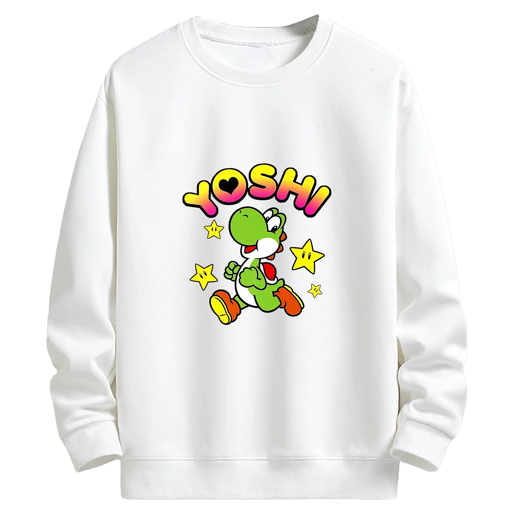 マリオ グッズ ヨッシー - キッズ クルーネックスウェットシャツ ・ フロントプリント ・ 綿80％ ポリエステル20％ ・ 快適 通学 スポーツ 日常使い お散歩用