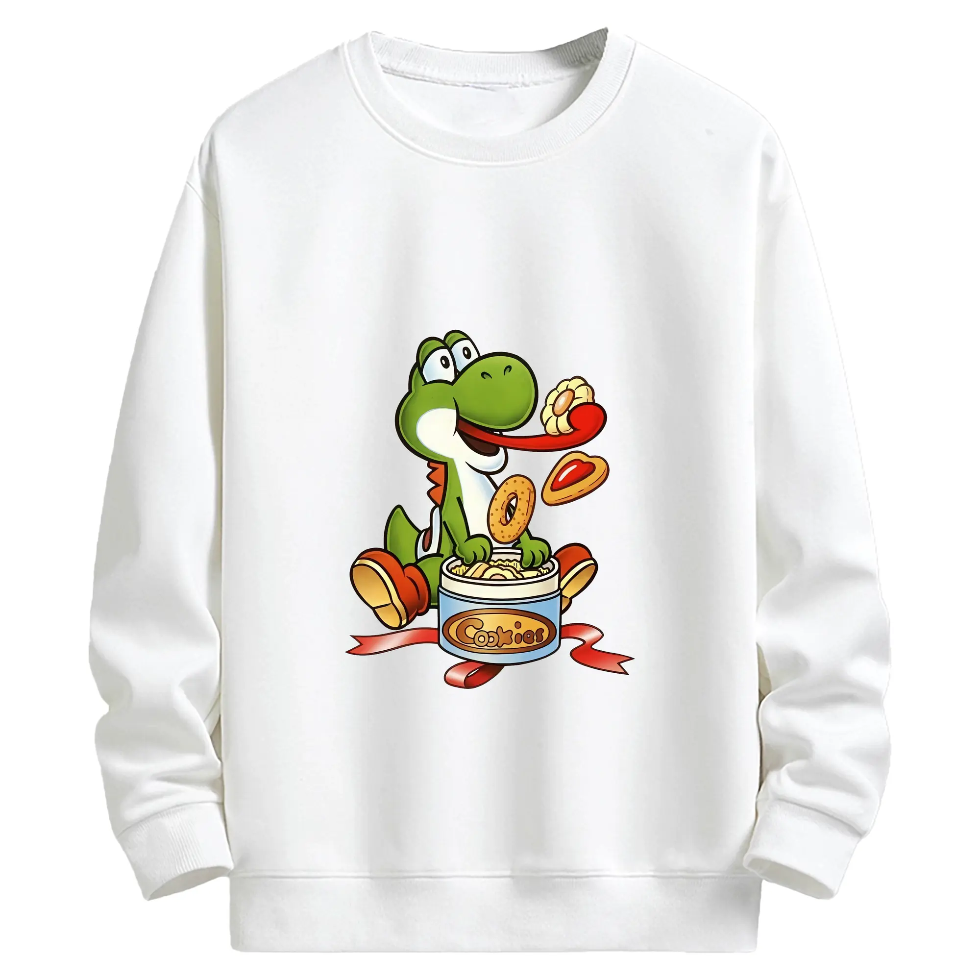 マリオ グッズ ヨッシー - キッズ クルーネックスウェットシャツ ・ フロントプリント ・ 綿80％ ポリエステル20％ ・ 快適 通学 スポーツ 日常使い お散歩用