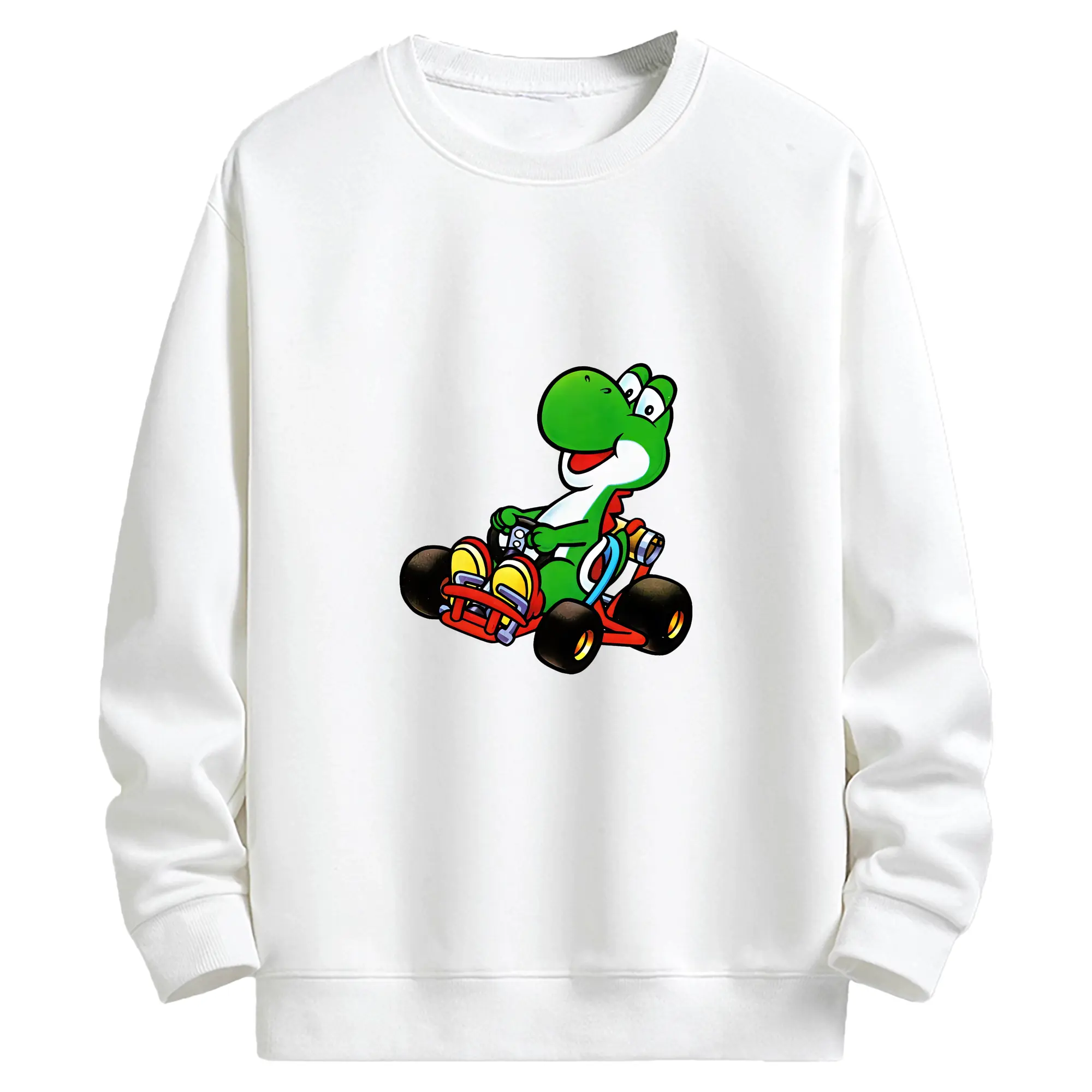 マリオ グッズ ヨッシー - キッズ クルーネックスウェットシャツ ・ フロントプリント ・ 綿80％ ポリエステル20％ ・ 快適 通学 スポーツ 日常使い お散歩用