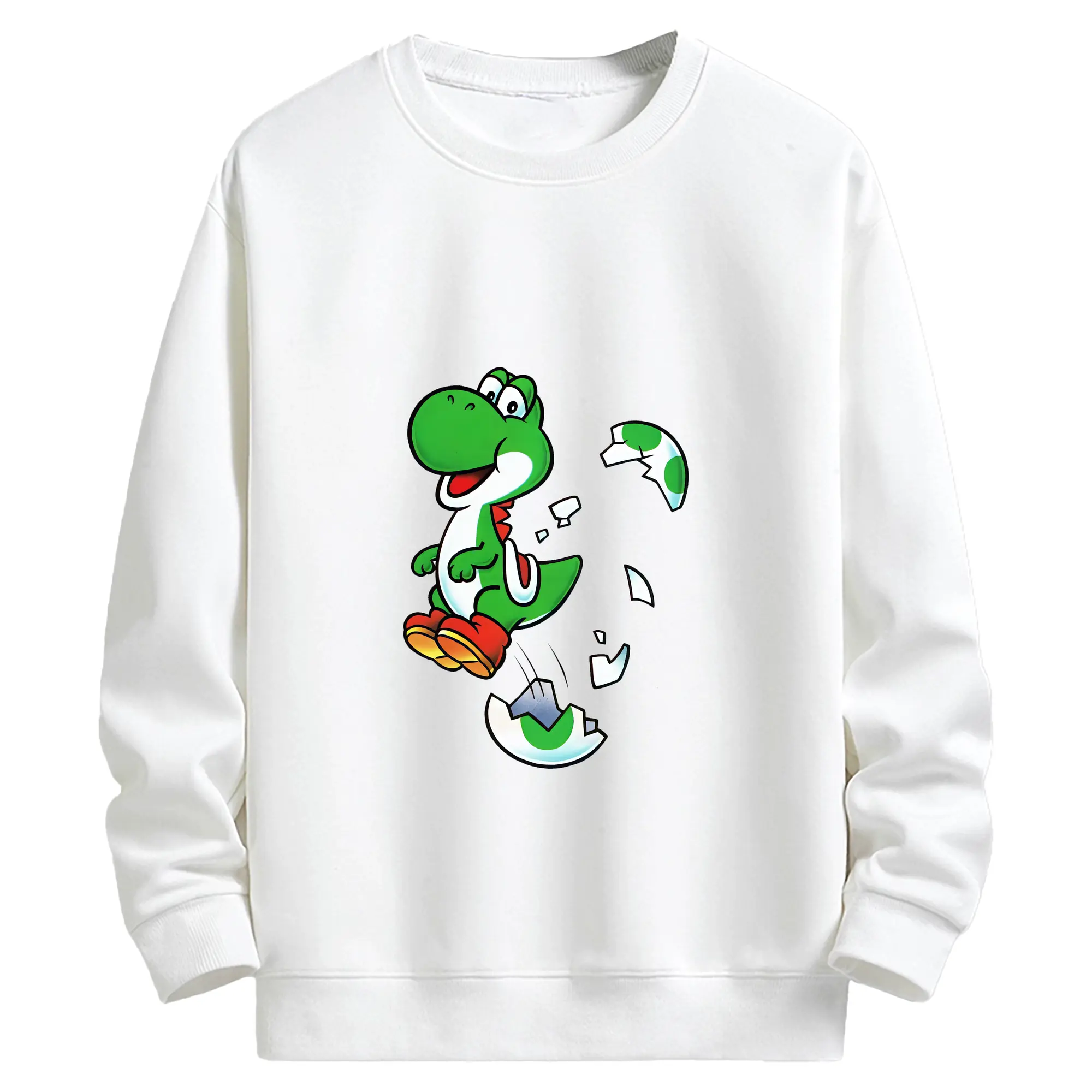 マリオ グッズ ヨッシー - キッズ クルーネックスウェットシャツ ・ フロントプリント ・ 綿80％ ポリエステル20％ ・ 快適 通学 スポーツ 日常使い お散歩用