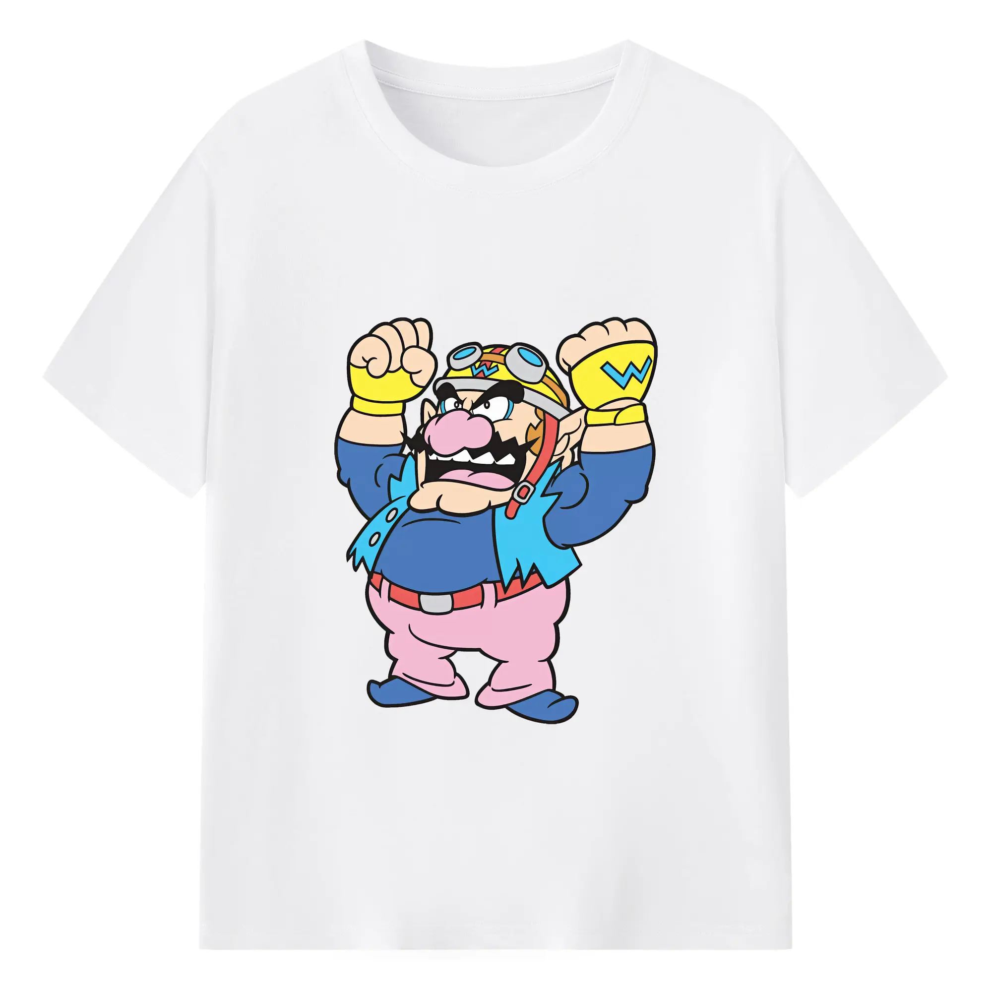 マリオ グッズ ワリオ - 綿100％ 半袖Tシャツ ・ フロントプリント ・ 快適 通気性 ・ 日常使い 散歩 スポーツ用