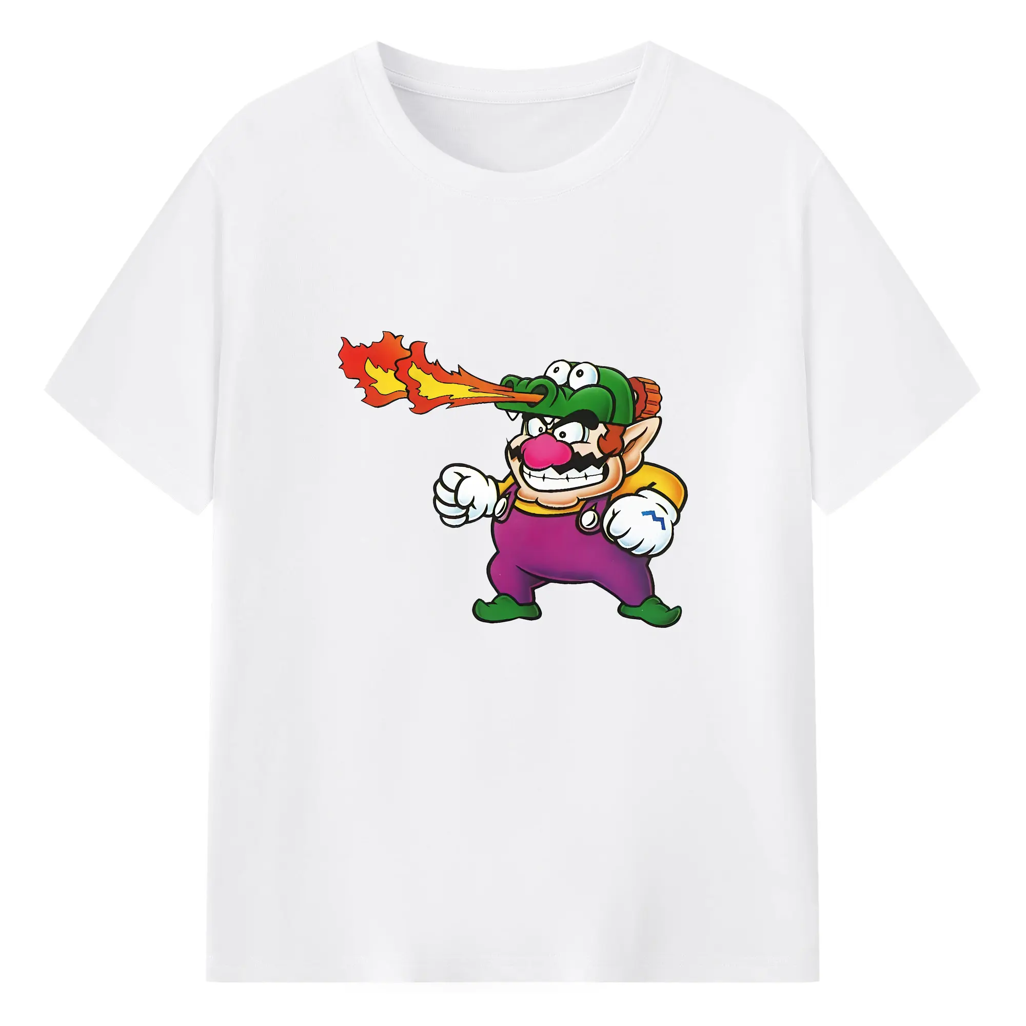マリオ グッズ ワリオ - 綿100％ 半袖Tシャツ ・ フロントプリント ・ 快適 通気性 ・ 日常使い 散歩 スポーツ用