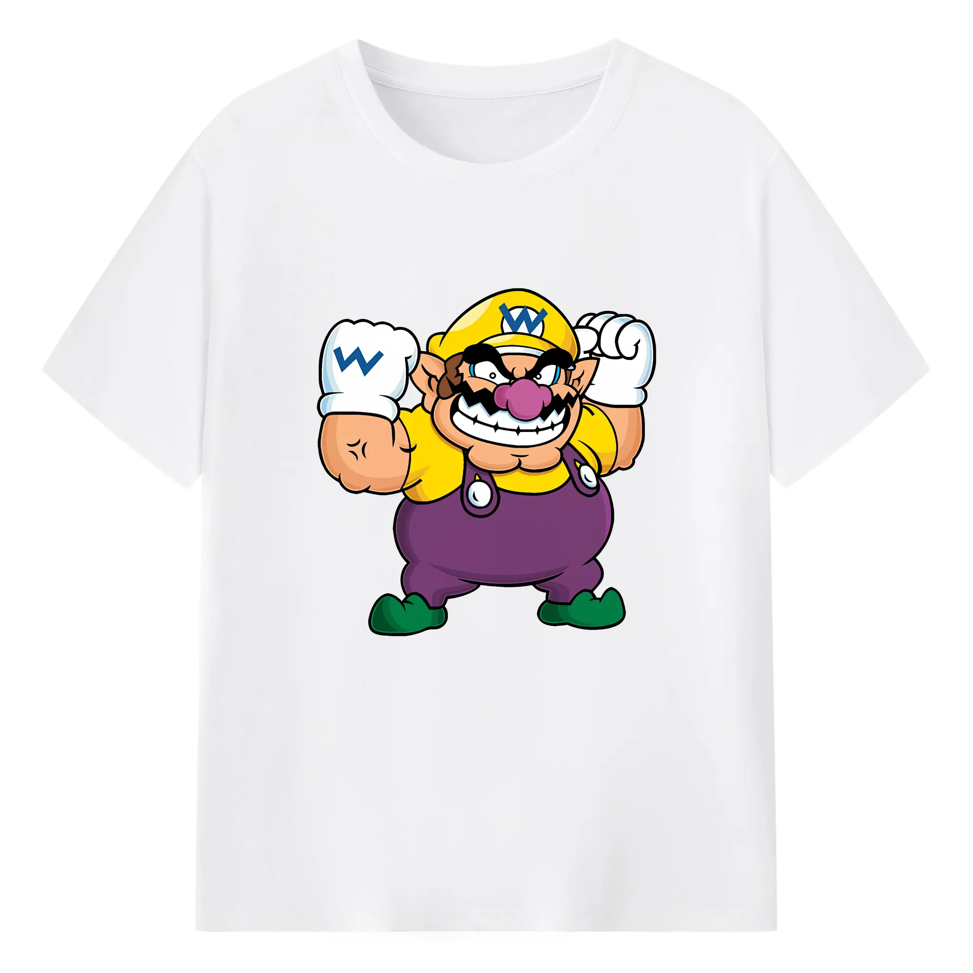 マリオ グッズ ワリオ - 綿100％ 半袖Tシャツ ・ フロントプリント ・ 快適 通気性 ・ 日常使い 散歩 スポーツ用
