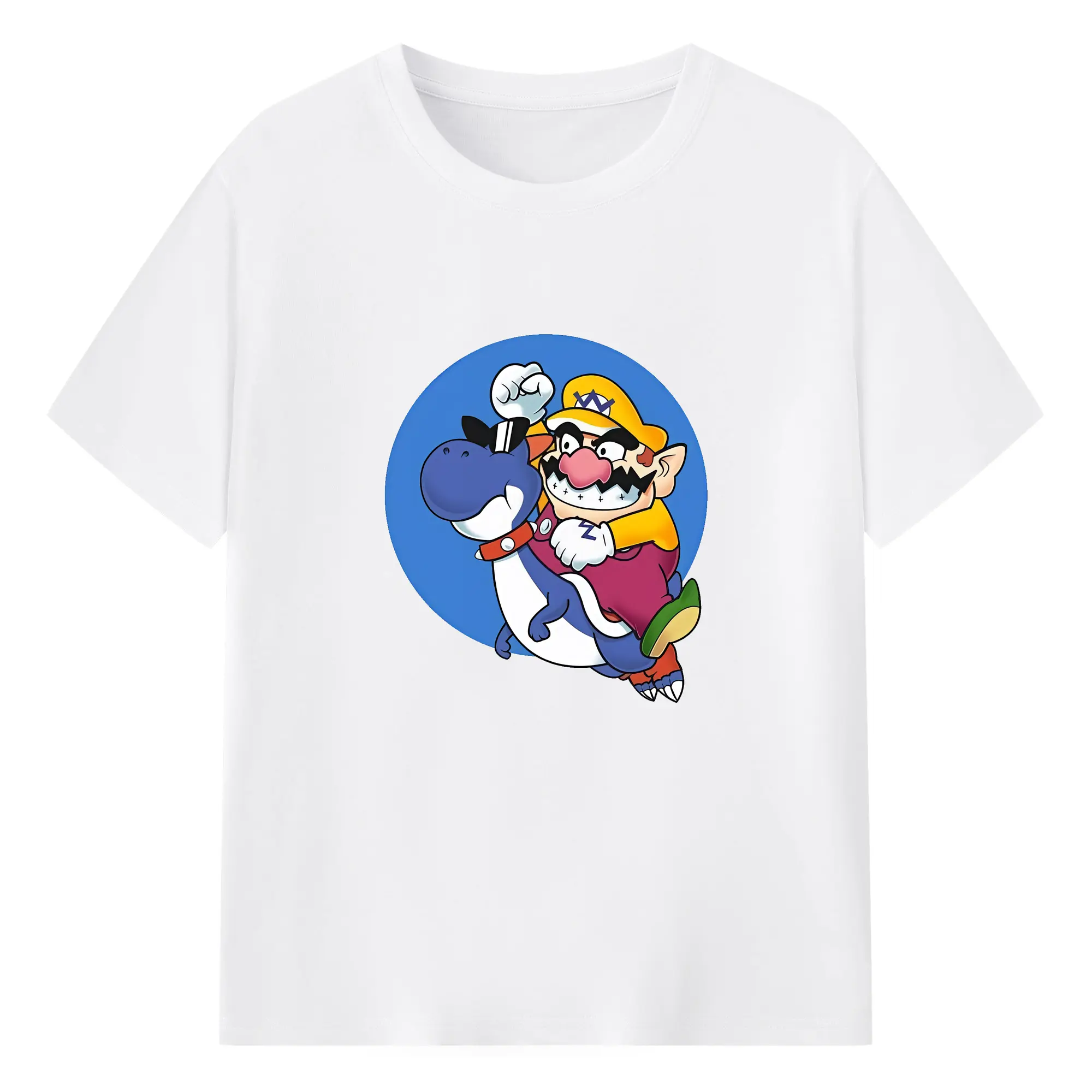 マリオ グッズ ワリオ - 綿100％ 半袖Tシャツ ・ フロントプリント ・ 快適 通気性 ・ 日常使い 散歩 スポーツ用