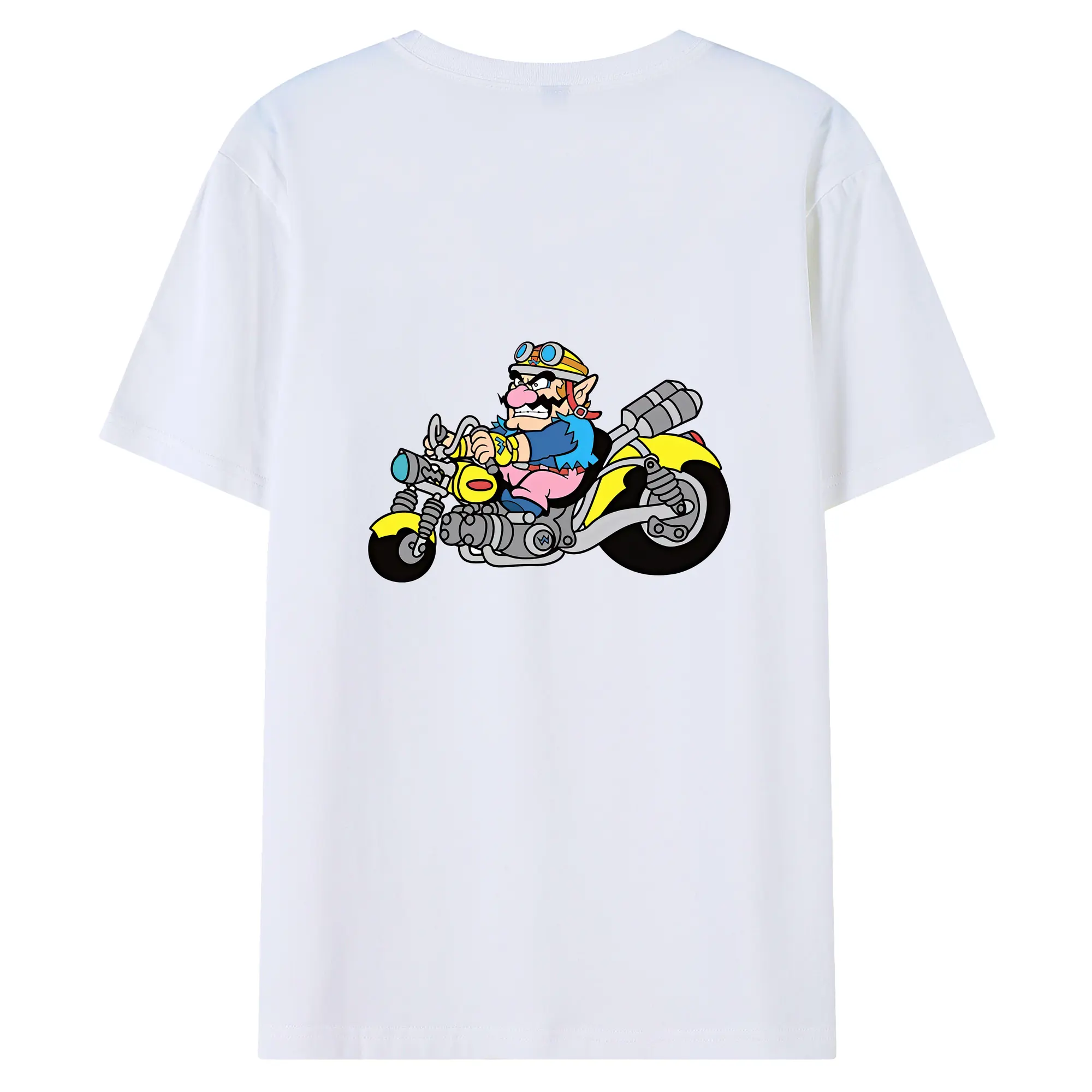 マリオ グッズ ワリオ - 綿100％ 半袖Tシャツ ・ バックプリント ・ 快適 通気性 ・ 日常使い 散歩 スポーツ用