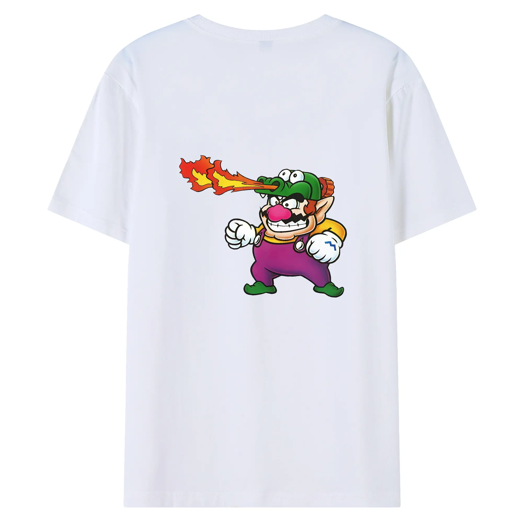 マリオ グッズ ワリオ - 綿100％ 半袖Tシャツ ・ バックプリント ・ 快適 通気性 ・ 日常使い 散歩 スポーツ用