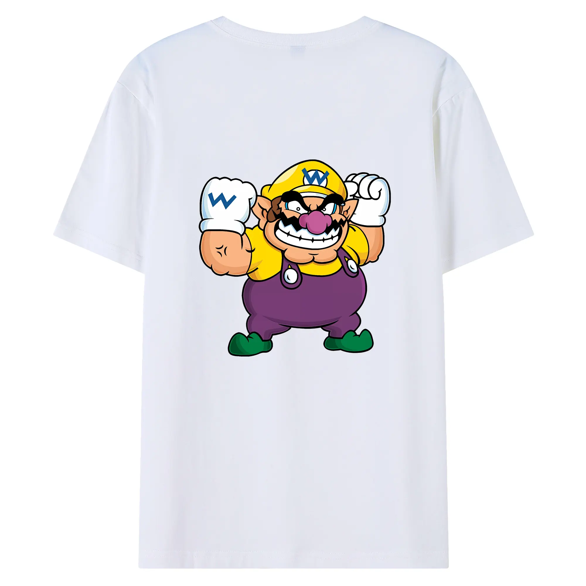 マリオ グッズ ワリオ - 綿100％ 半袖Tシャツ ・ バックプリント ・ 快適 通気性 ・ 日常使い 散歩 スポーツ用