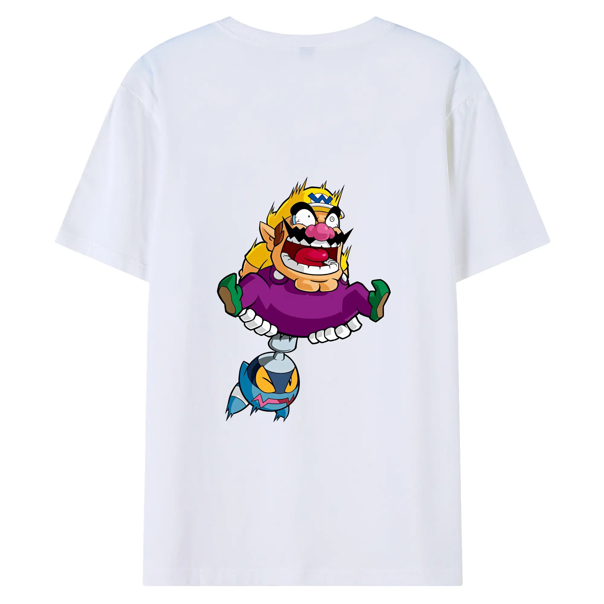 マリオ グッズ ワリオ - 綿100％ 半袖Tシャツ ・ バックプリント ・ 快適 通気性 ・ 日常使い 散歩 スポーツ用