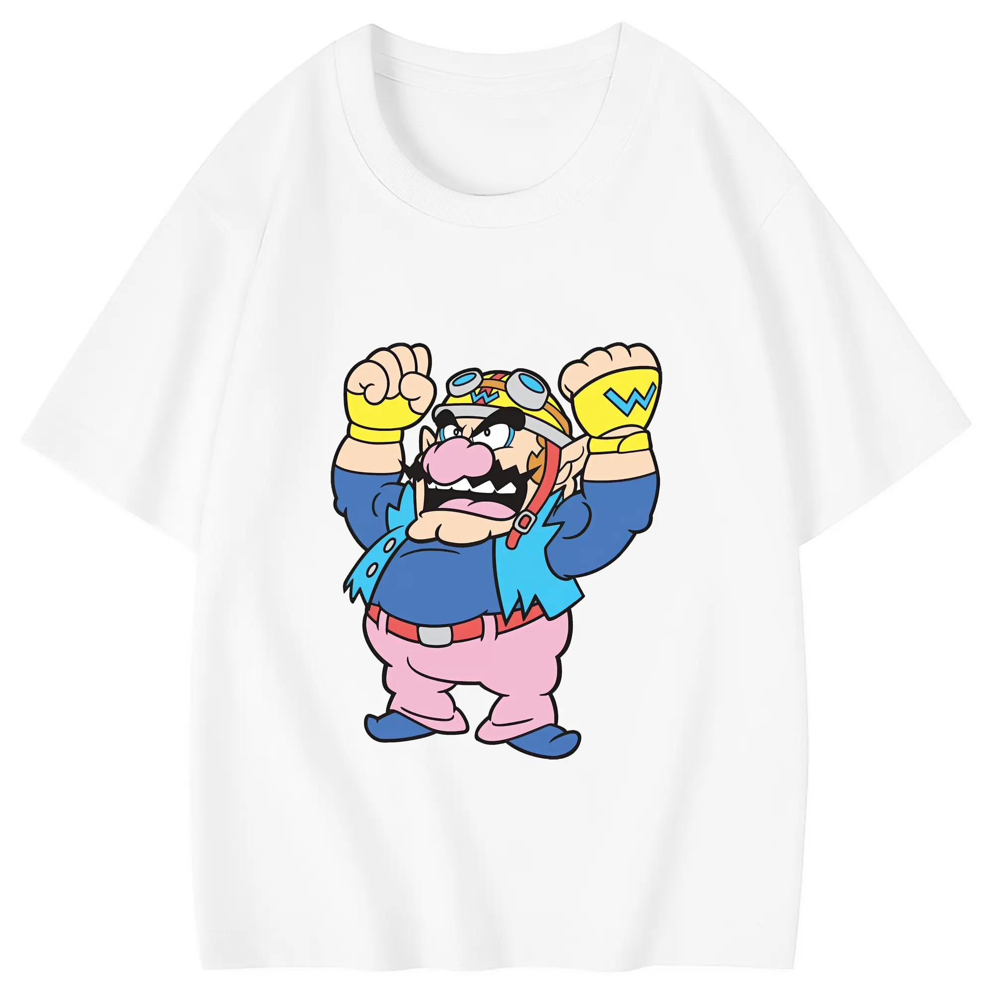 マリオ グッズ ワリオ - 綿100％ キッズTシャツ ・ フロントプリント ・ 快適 通気性 ・ スポーツ カジュアル 散歩用