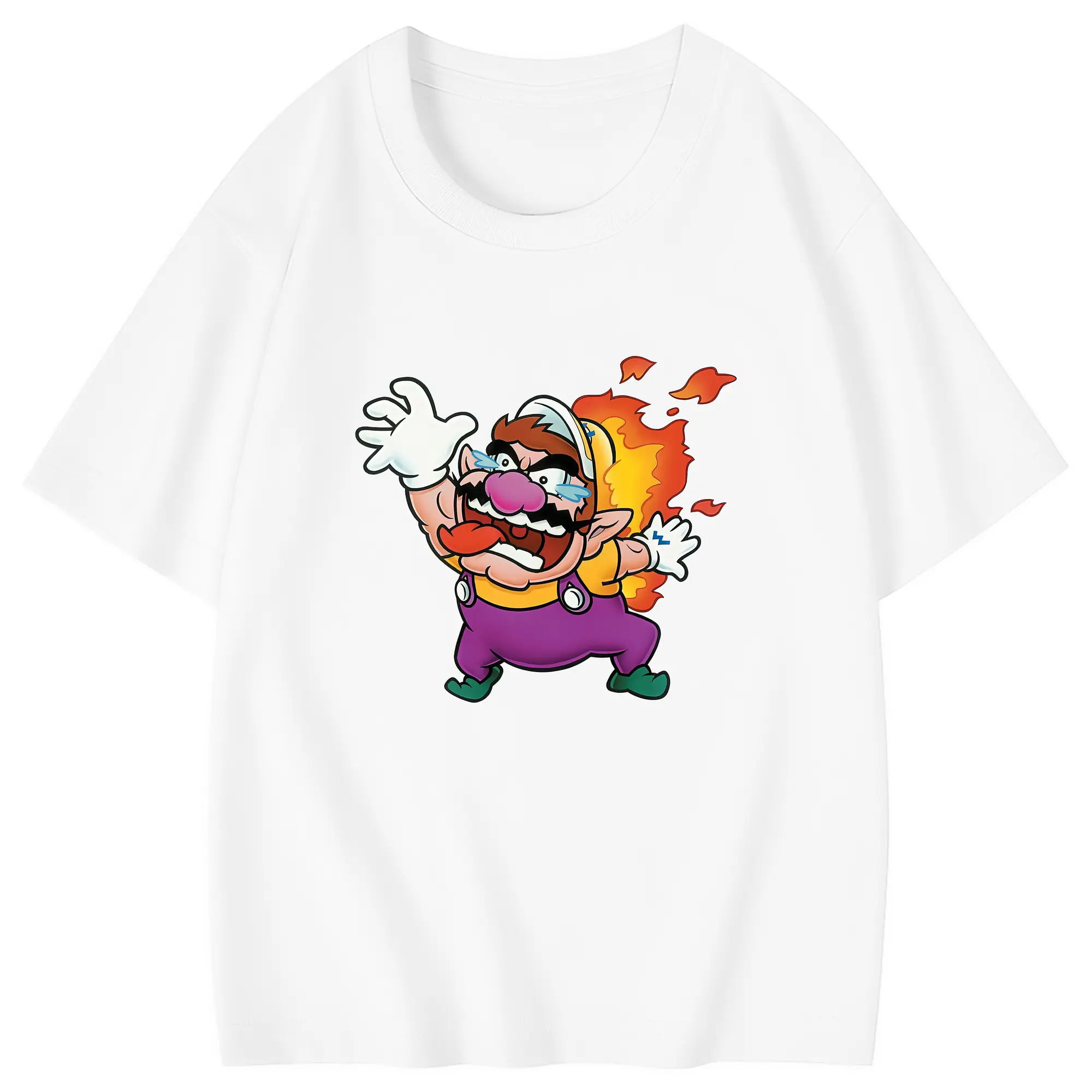 マリオ グッズ ワリオ - 綿100％ キッズTシャツ ・ フロントプリント ・ 快適 通気性 ・ スポーツ カジュアル 散歩用