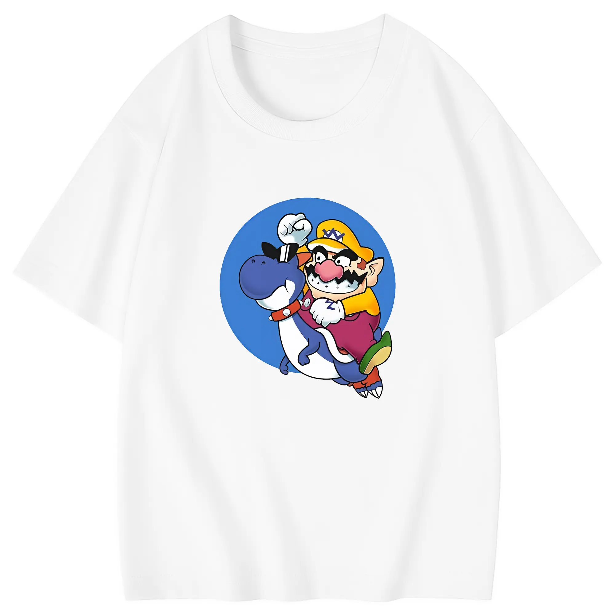 マリオ グッズ ワリオ - 綿100％ キッズTシャツ ・ フロントプリント ・ 快適 通気性 ・ スポーツ カジュアル 散歩用