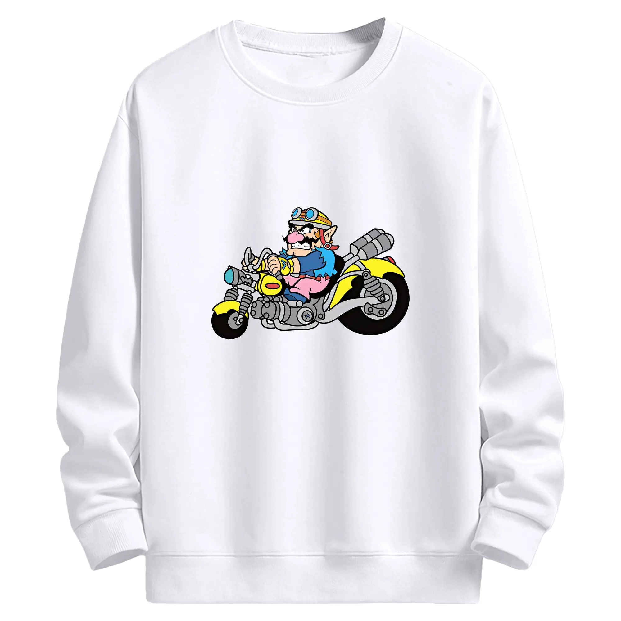 マリオ グッズ ワリオ - 高品質 クルーネック スウェット ・ コットン59％ ポリエステル41％ ・ ユニセックス 長袖 トレーナー ・ カジュアル デイリー スポーツ 散歩用