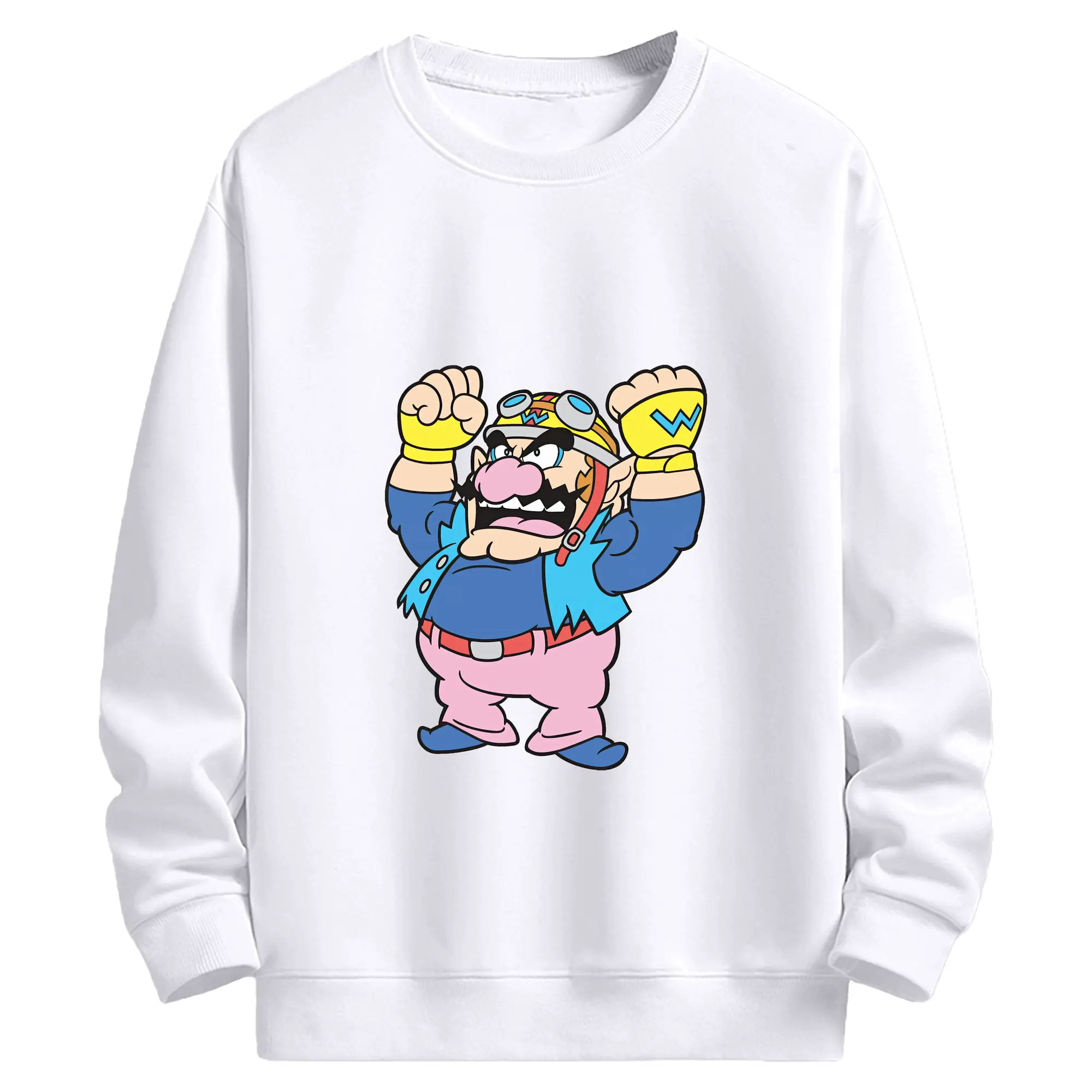 マリオ グッズ ワリオ - 高品質 クルーネック スウェット ・ コットン59％ ポリエステル41％ ・ ユニセックス 長袖 トレーナー ・ カジュアル デイリー スポーツ 散歩用