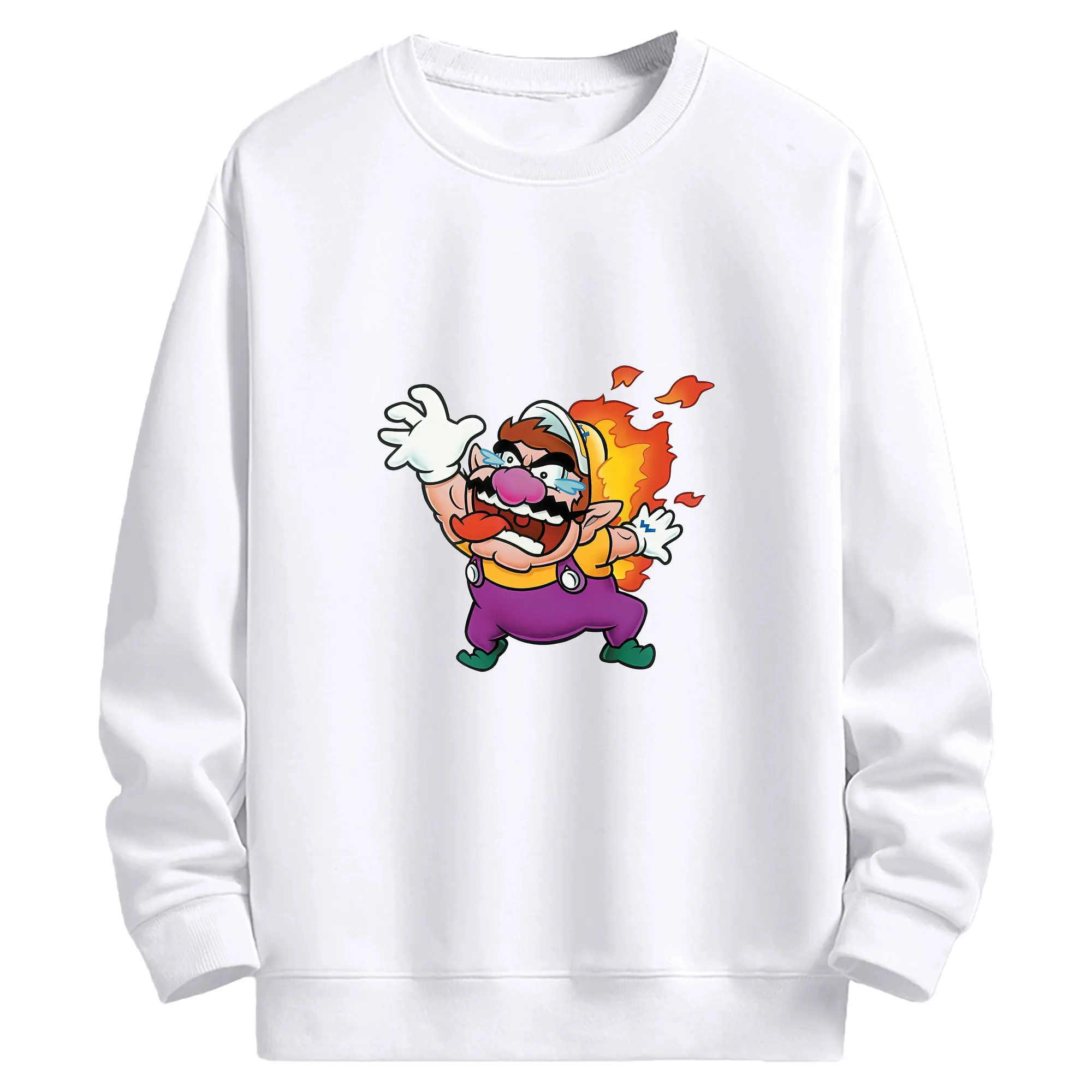 マリオ グッズ ワリオ - 高品質 クルーネック スウェット ・ コットン59％ ポリエステル41％ ・ ユニセックス 長袖 トレーナー ・ カジュアル デイリー スポーツ 散歩用