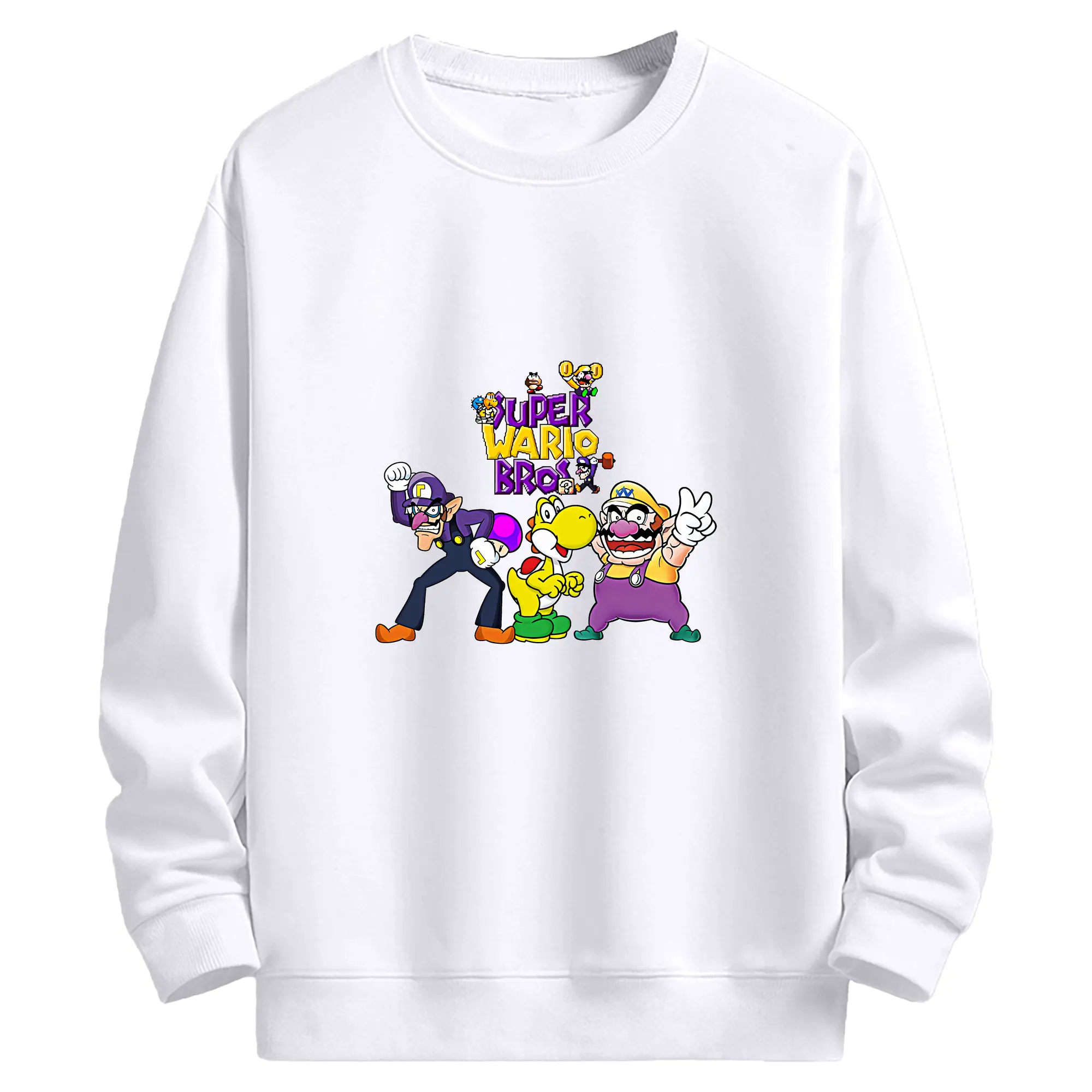 マリオ グッズ ワリオ - 高品質 クルーネック スウェット ・ コットン59％ ポリエステル41％ ・ ユニセックス 長袖 トレーナー ・ カジュアル デイリー スポーツ 散歩用