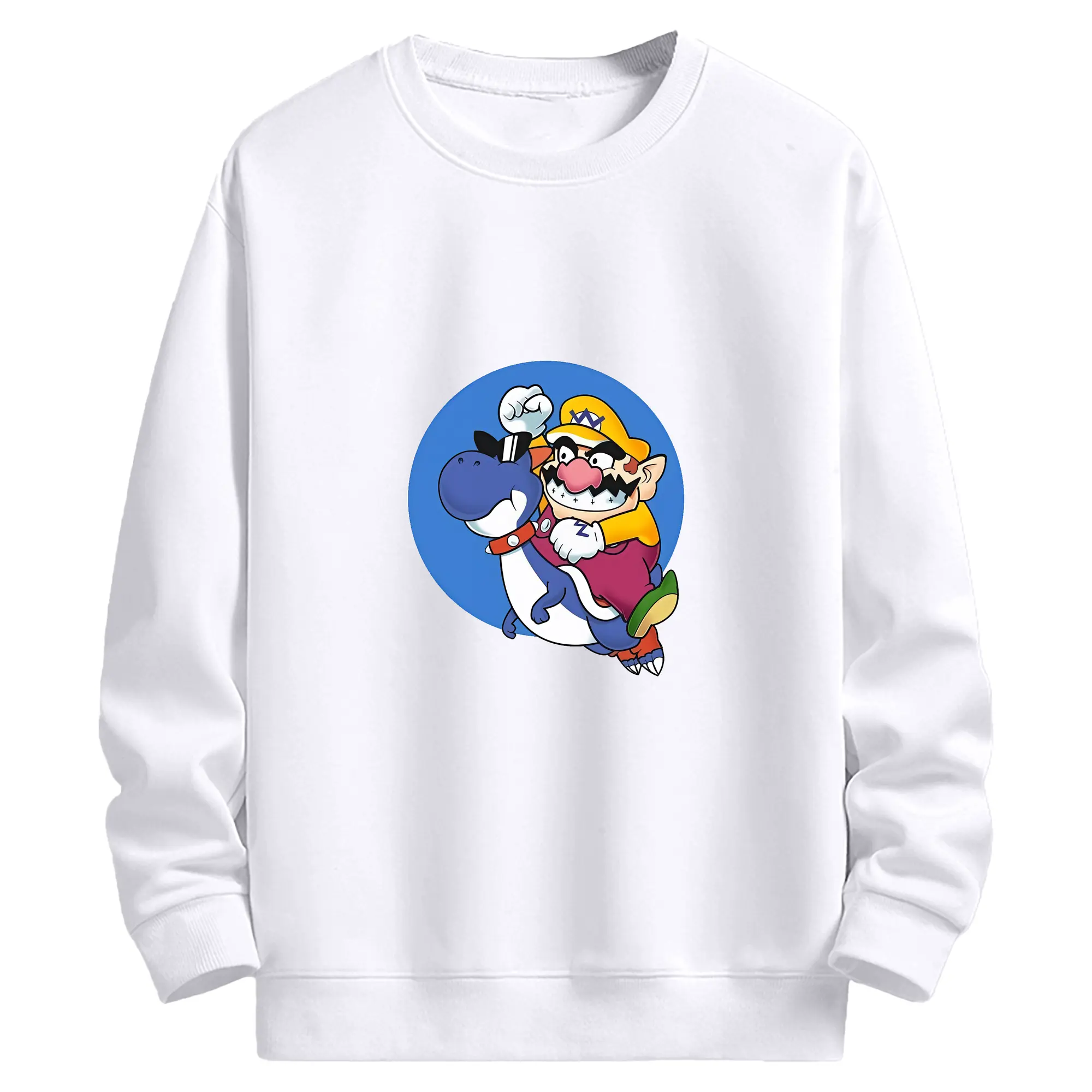 マリオ グッズ ワリオ - 高品質 クルーネック スウェット ・ コットン59％ ポリエステル41％ ・ ユニセックス 長袖 トレーナー ・ カジュアル デイリー スポーツ 散歩用