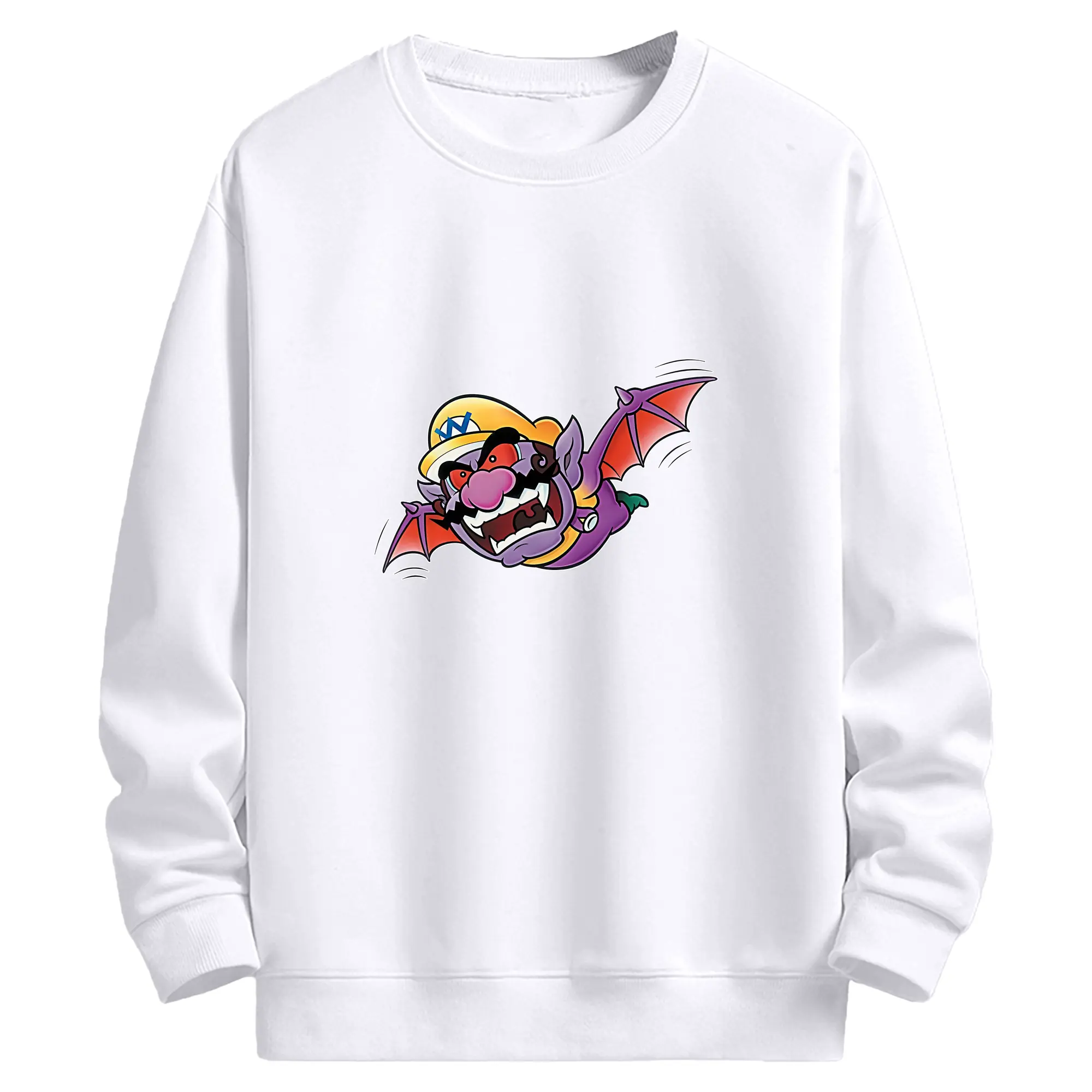 マリオ グッズ ワリオ - 高品質 クルーネック スウェット ・ コットン59％ ポリエステル41％ ・ ユニセックス 長袖 トレーナー ・ カジュアル デイリー スポーツ 散歩用