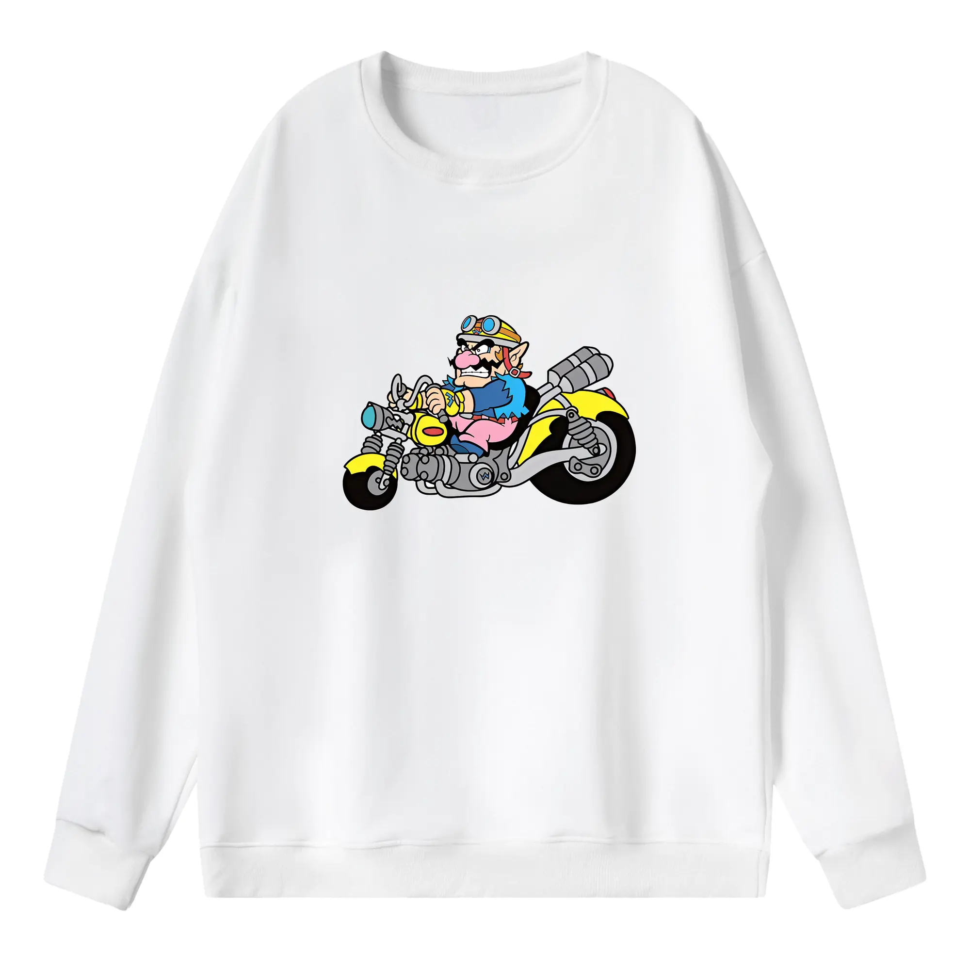 マリオ グッズ ワリオ - 薄手 クルーネック スウェット 裏毛260g · ポリエステル 春秋向け カジュアル 男女兼用 · トレーナー デイリー スポーツ 散歩に最適