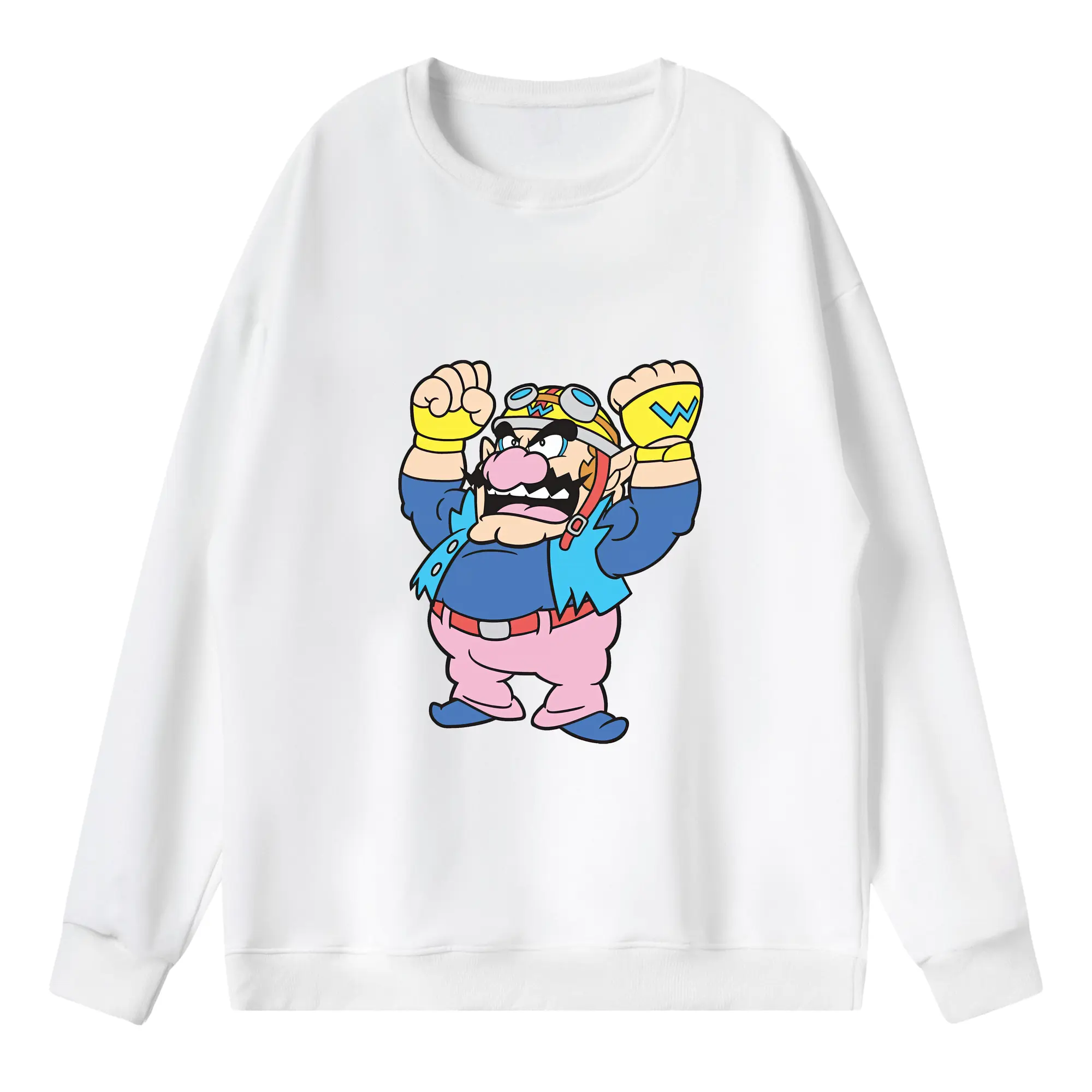 マリオ グッズ ワリオ - 薄手 クルーネック スウェット 裏毛260g · ポリエステル 春秋向け カジュアル 男女兼用 · トレーナー デイリー スポーツ 散歩に最適