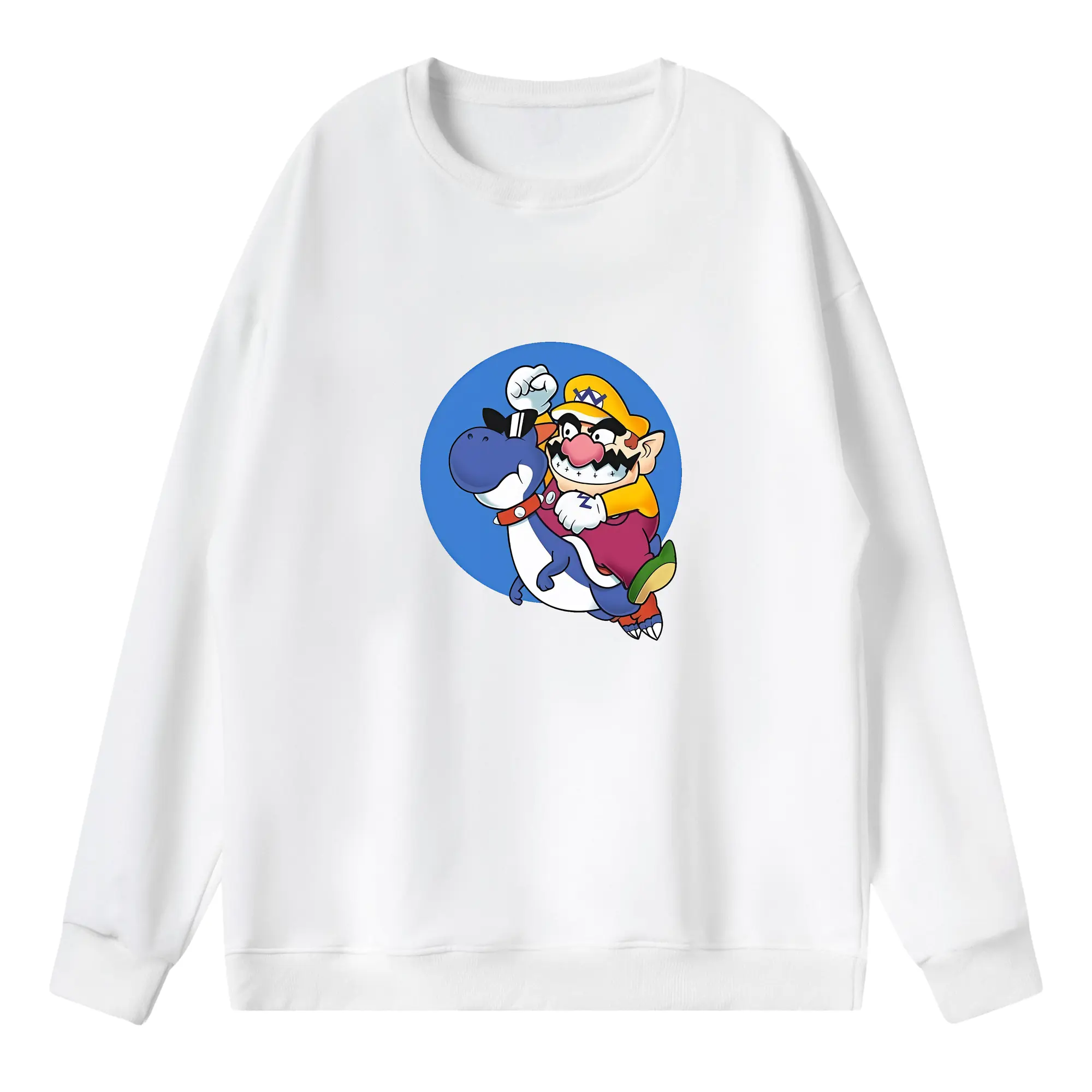 マリオ グッズ ワリオ - 薄手 クルーネック スウェット 裏毛260g · ポリエステル 春秋向け カジュアル 男女兼用 · トレーナー デイリー スポーツ 散歩に最適