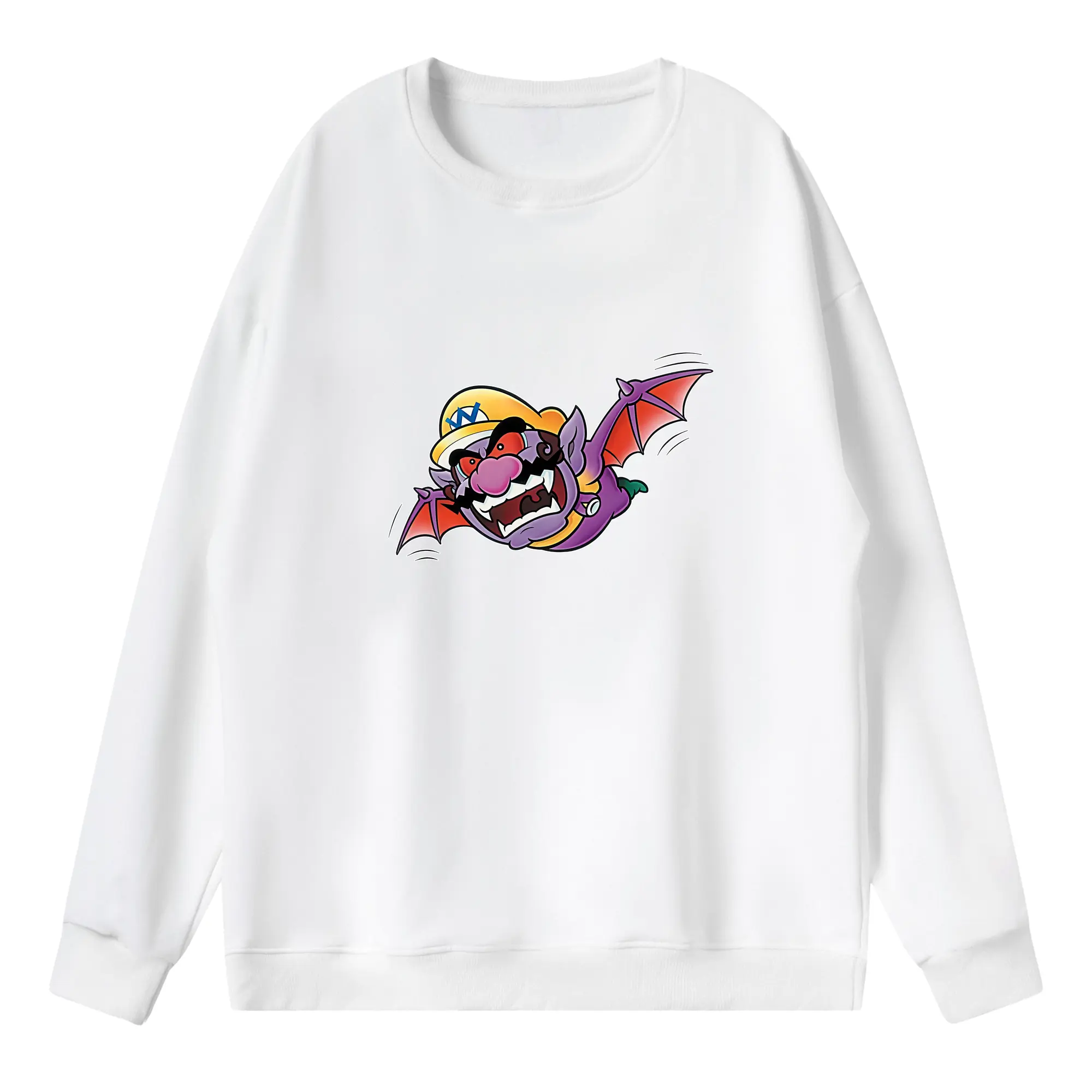 マリオ グッズ ワリオ - 薄手 クルーネック スウェット 裏毛260g · ポリエステル 春秋向け カジュアル 男女兼用 · トレーナー デイリー スポーツ 散歩に最適