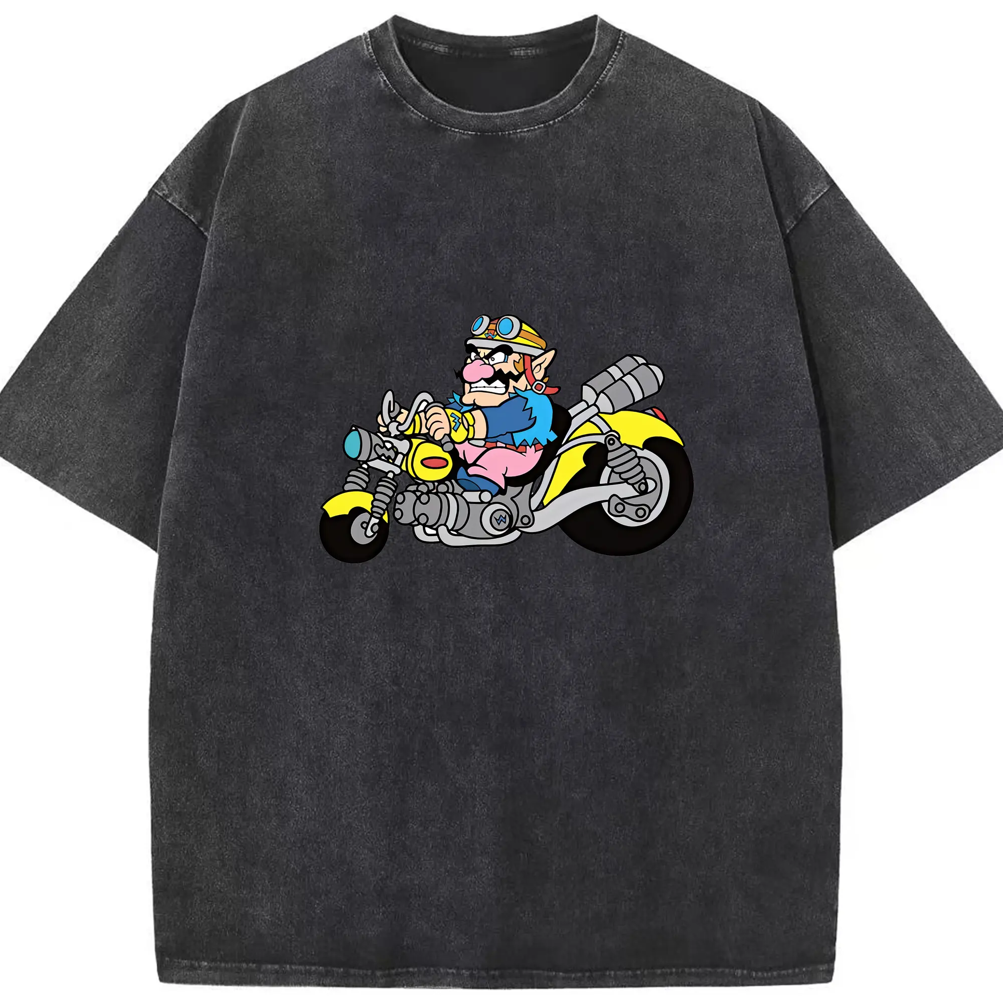 マリオ グッズ ワリオ - 綿100％ ヴィンテージ風 半袖Tシャツ ・ フロントプリント ・ 柔らか肌触り ・ 通気性 快適 ・ スポーツ カジュアル 外出用