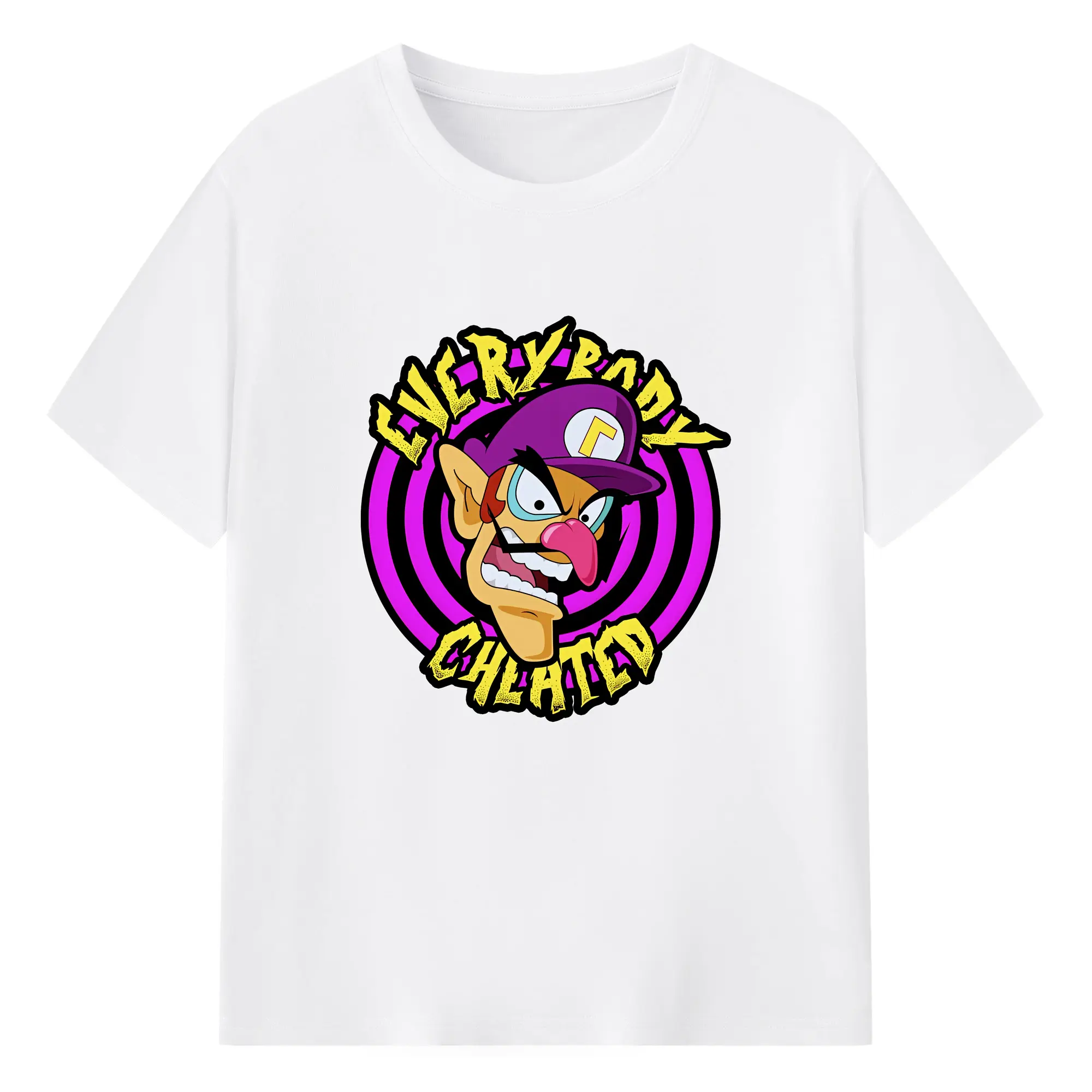 マリオ グッズ ワルイージ - 綿100％ 半袖Tシャツ ・ フロントプリント ・ 快適 通気性 ・ 日常使い 散歩 スポーツ用