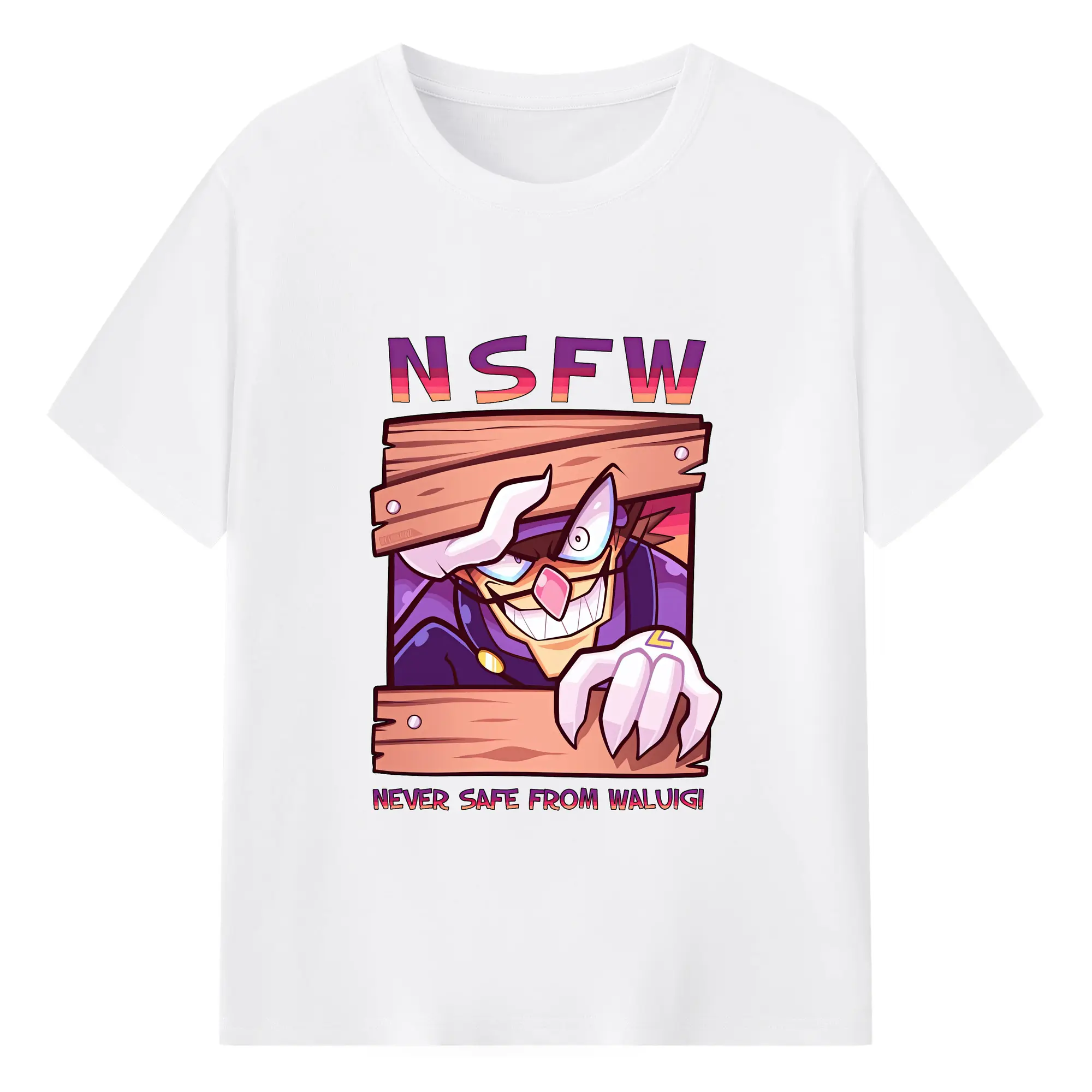 マリオ グッズ ワルイージ - 綿100％ 半袖Tシャツ ・ フロントプリント ・ 快適 通気性 ・ 日常使い 散歩 スポーツ用