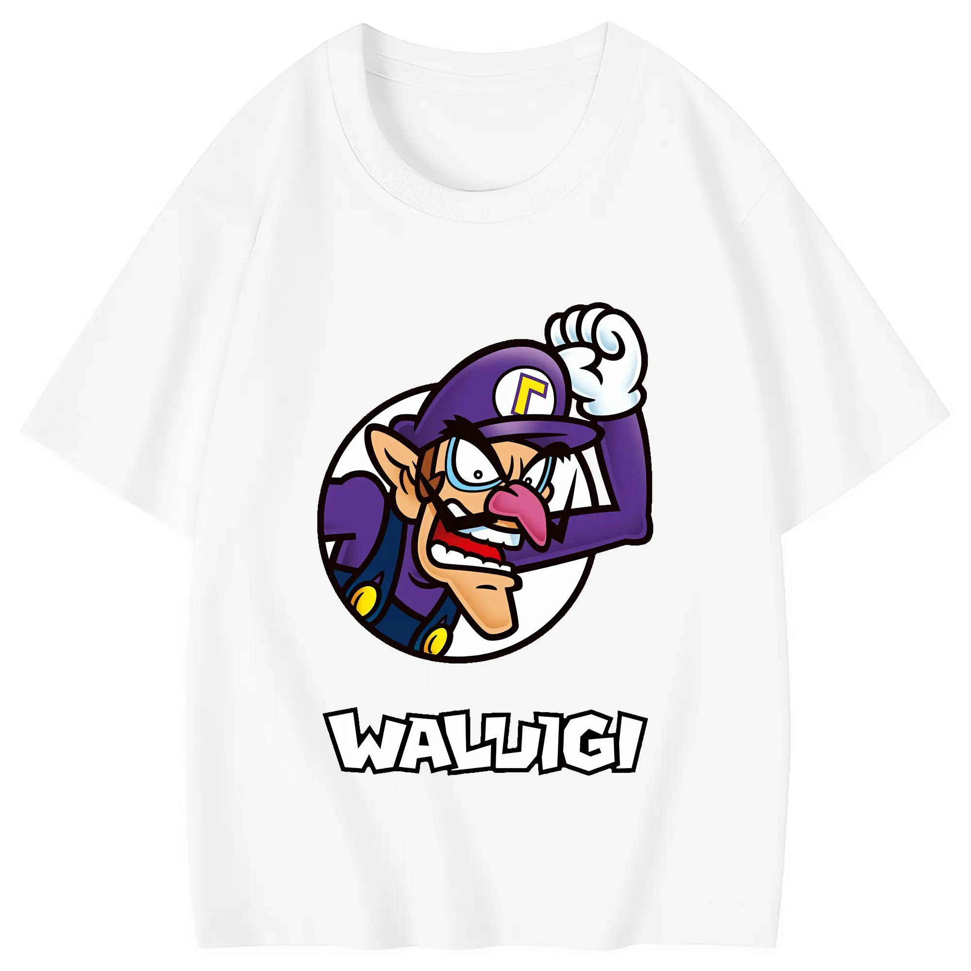 マリオ グッズ ワルイージ - 綿100％ キッズTシャツ ・ フロントプリント ・ 快適 通気性 ・ スポーツ カジュアル 散歩用