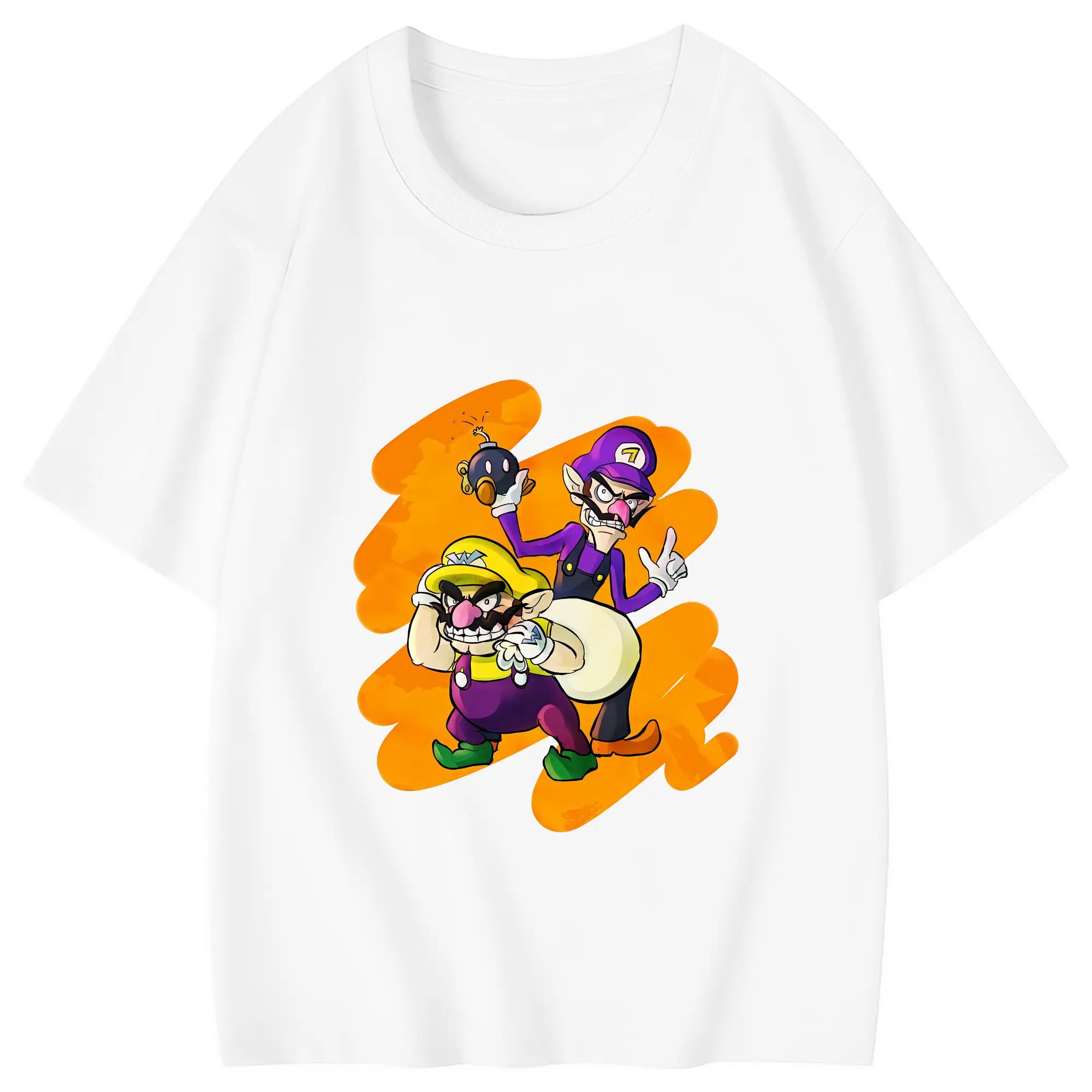 マリオ グッズ ワルイージ - 綿100％ キッズTシャツ ・ フロントプリント ・ 快適 通気性 ・ スポーツ カジュアル 散歩用