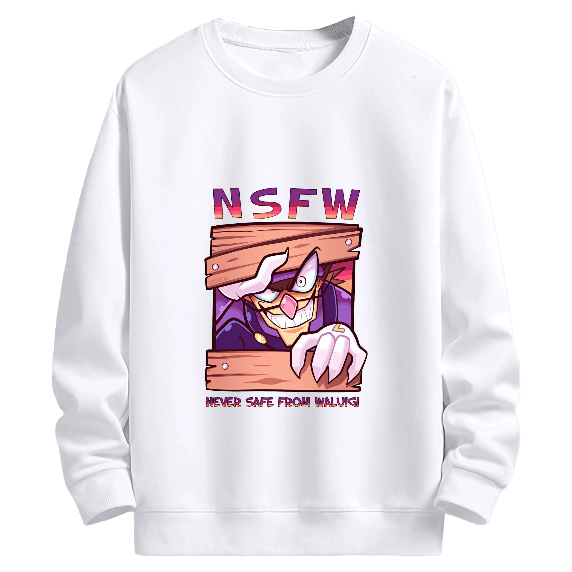 マリオ グッズ ワルイージ - 高品質 クルーネック スウェット ・ コットン59％ ポリエステル41％ ・ ユニセックス 長袖 トレーナー ・ カジュアル デイリー スポーツ 散歩用